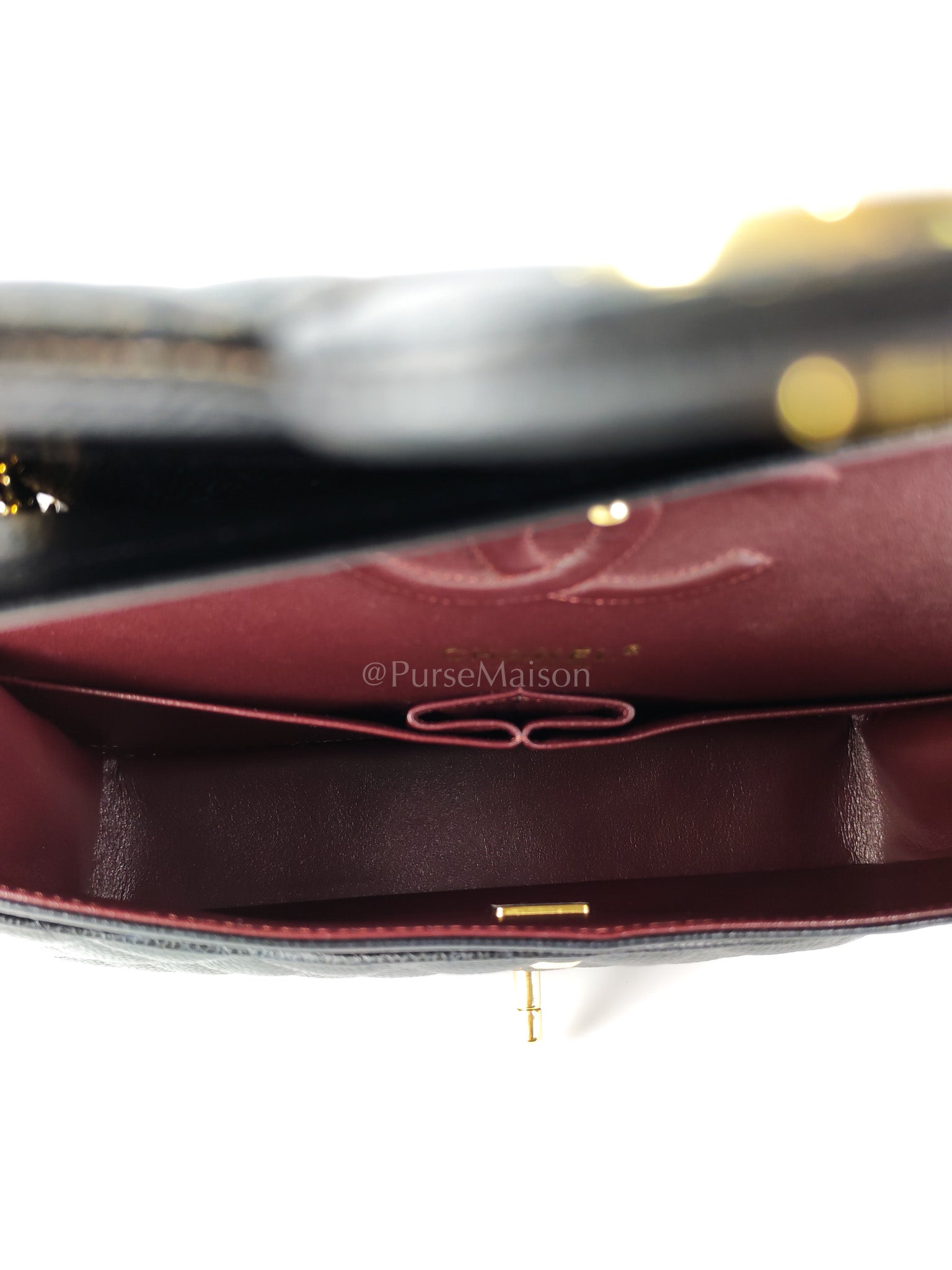 Classic Double Flap Medium in Caviar Leather and Gold Hardware (Microchip) | Purse Maison Luxury Bags Shop