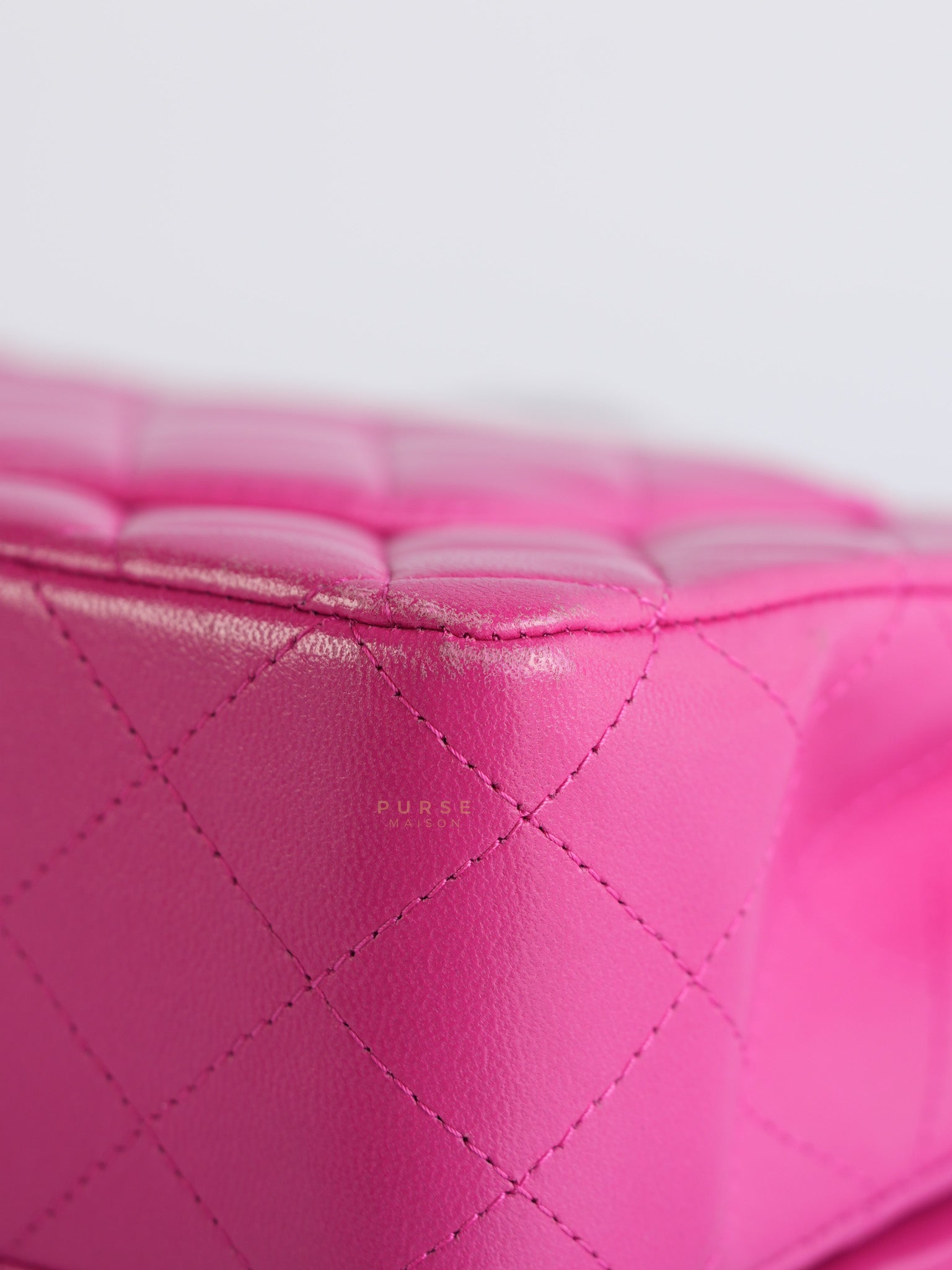 Classic Double Flap Medium in Hot Pink Lambskin Leather Silver Hardware Series 19 | Purse Maison Luxury Bags Shop