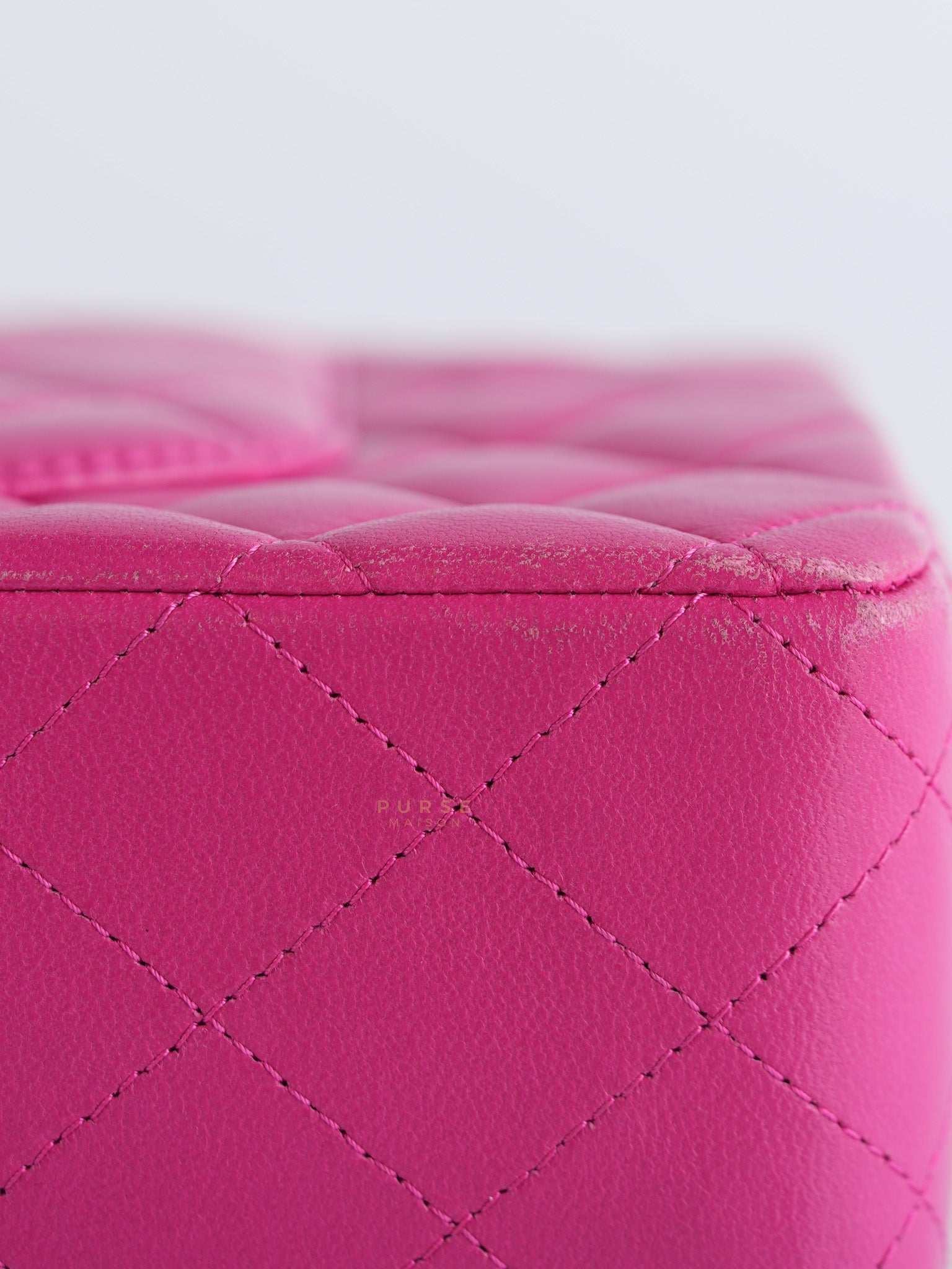 Classic Double Flap Medium in Hot Pink Lambskin Leather Silver Hardware Series 19 | Purse Maison Luxury Bags Shop