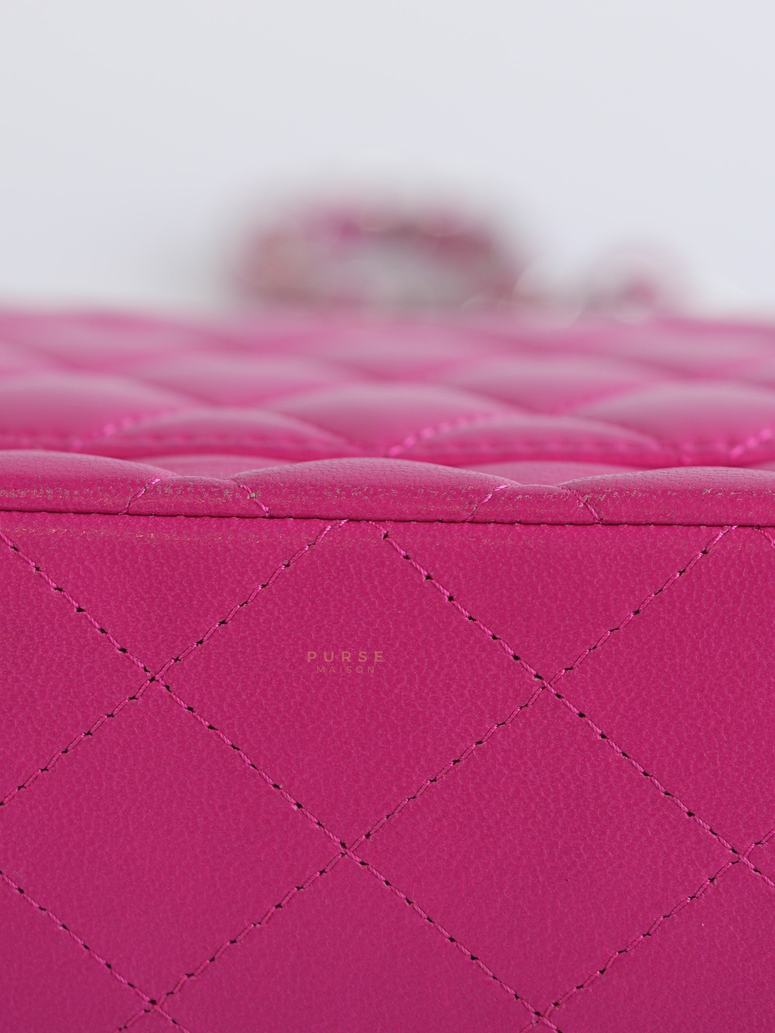 Classic Double Flap Medium in Hot Pink Lambskin Leather Silver Hardware Series 19 | Purse Maison Luxury Bags Shop