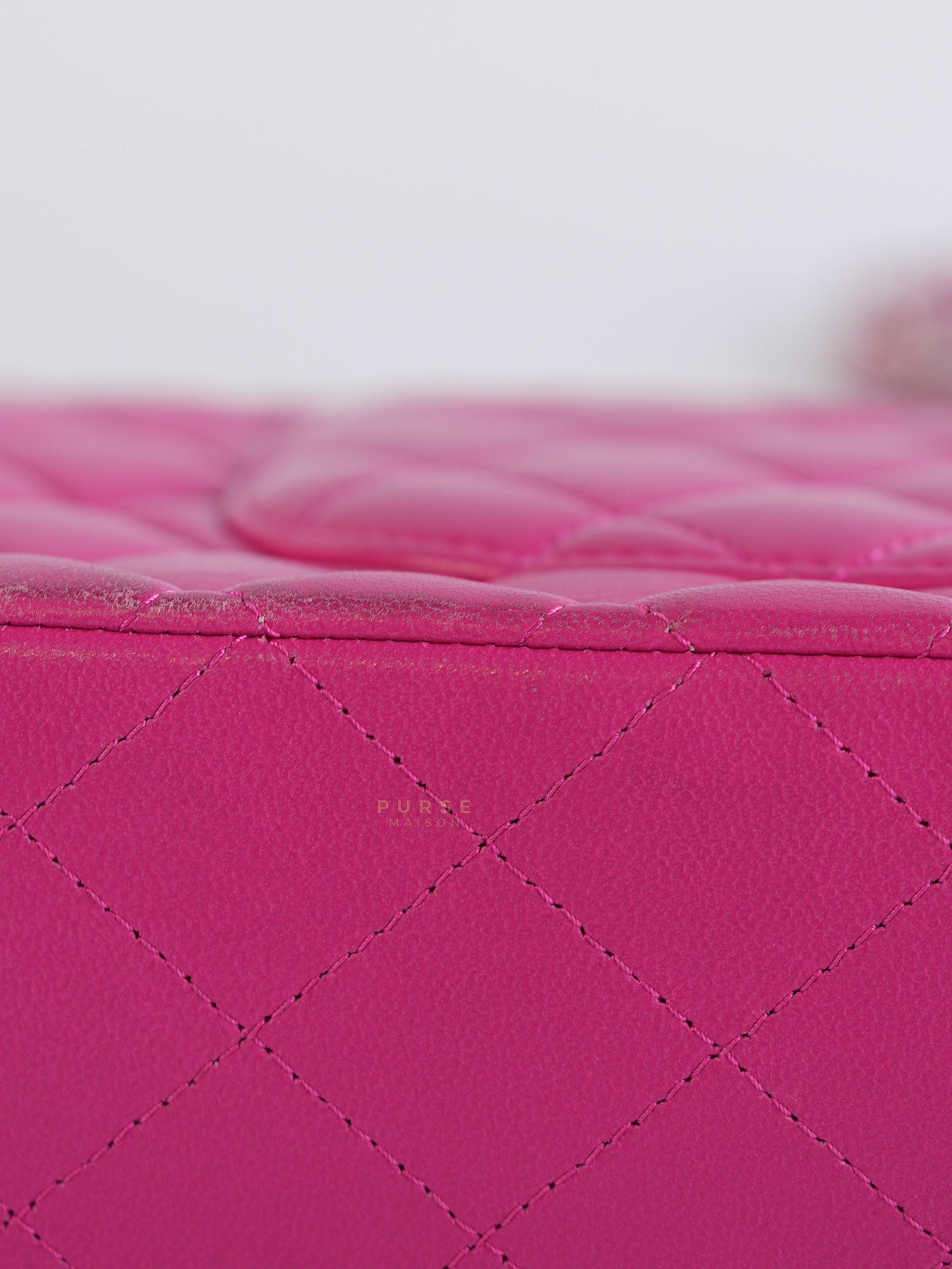 Classic Double Flap Medium in Hot Pink Lambskin Leather Silver Hardware Series 19 | Purse Maison Luxury Bags Shop
