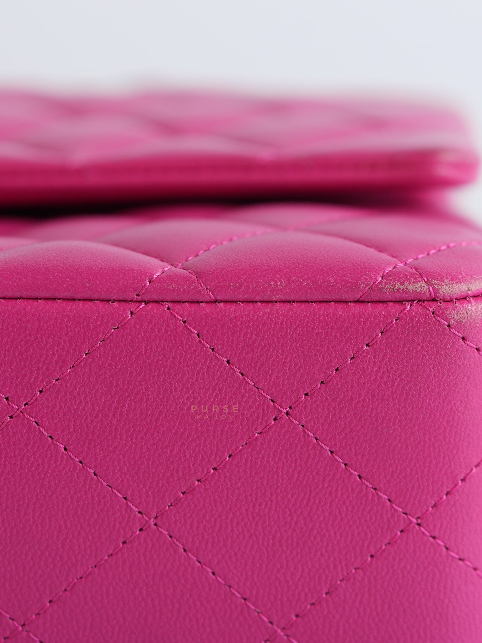 Classic Double Flap Medium in Hot Pink Lambskin Leather Silver Hardware Series 19 | Purse Maison Luxury Bags Shop