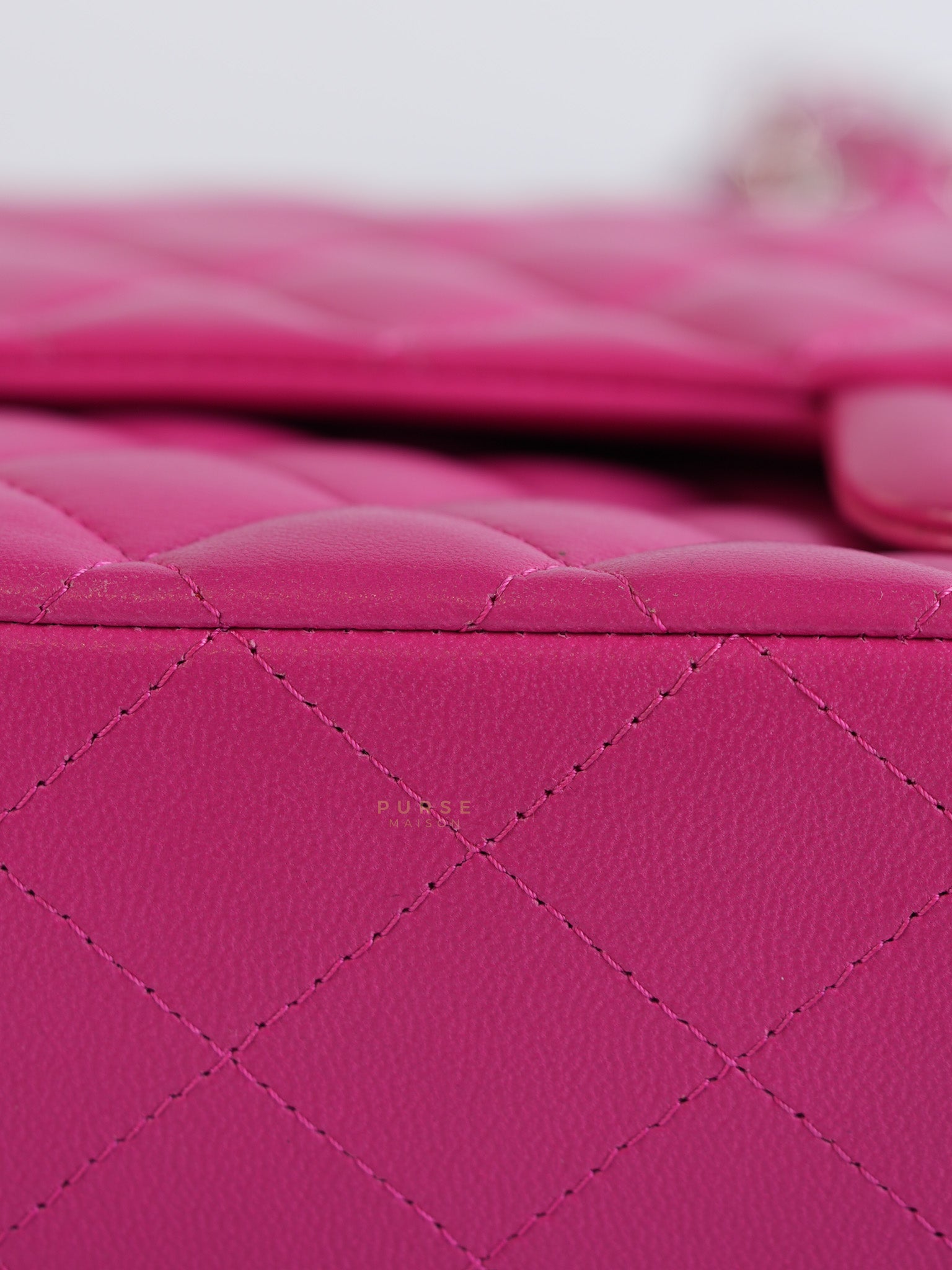 Classic Double Flap Medium in Hot Pink Lambskin Leather Silver Hardware Series 19 | Purse Maison Luxury Bags Shop