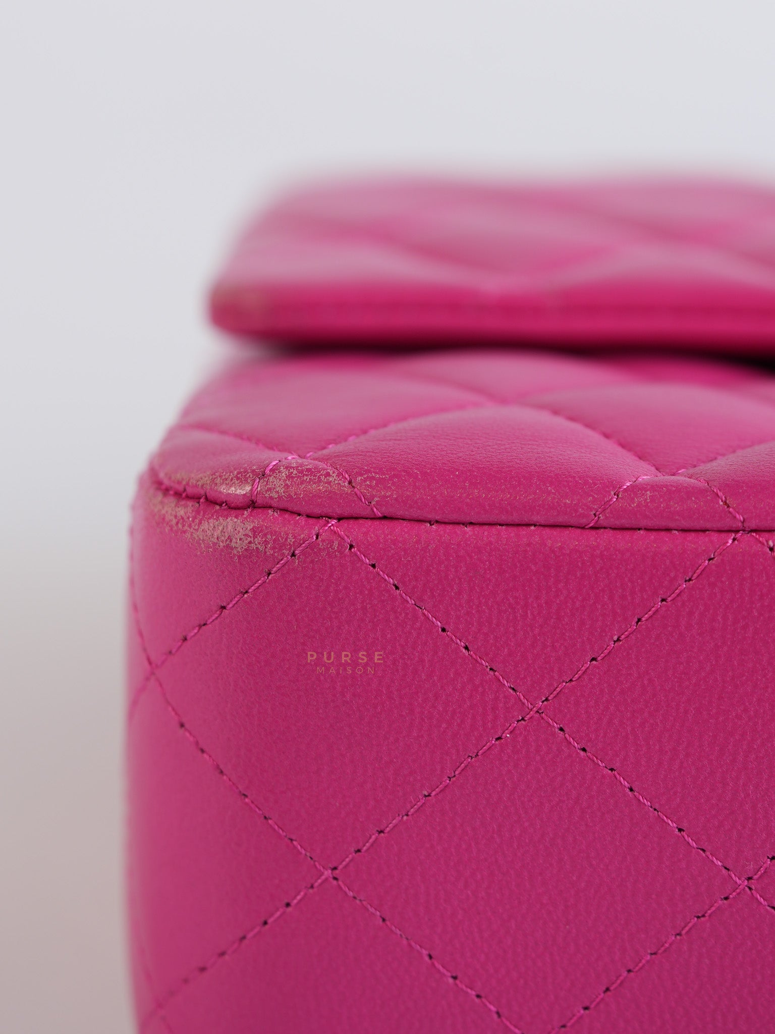 Classic Double Flap Medium in Hot Pink Lambskin Leather Silver Hardware Series 19 | Purse Maison Luxury Bags Shop