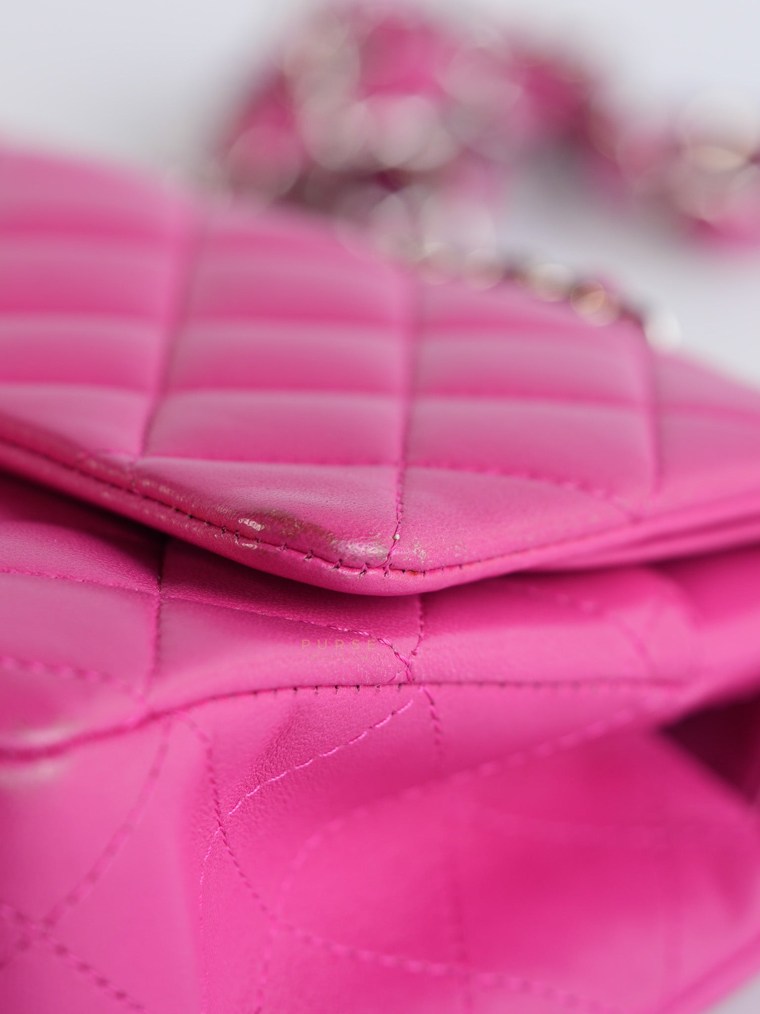 Classic Double Flap Medium in Hot Pink Lambskin Leather Silver Hardware Series 19 | Purse Maison Luxury Bags Shop