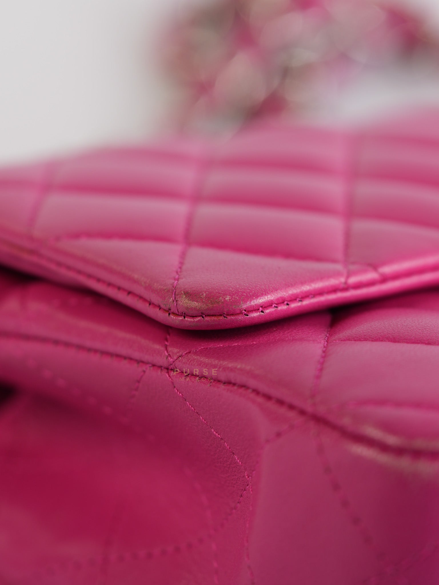 Classic Double Flap Medium in Hot Pink Lambskin Leather Silver Hardware Series 19 | Purse Maison Luxury Bags Shop