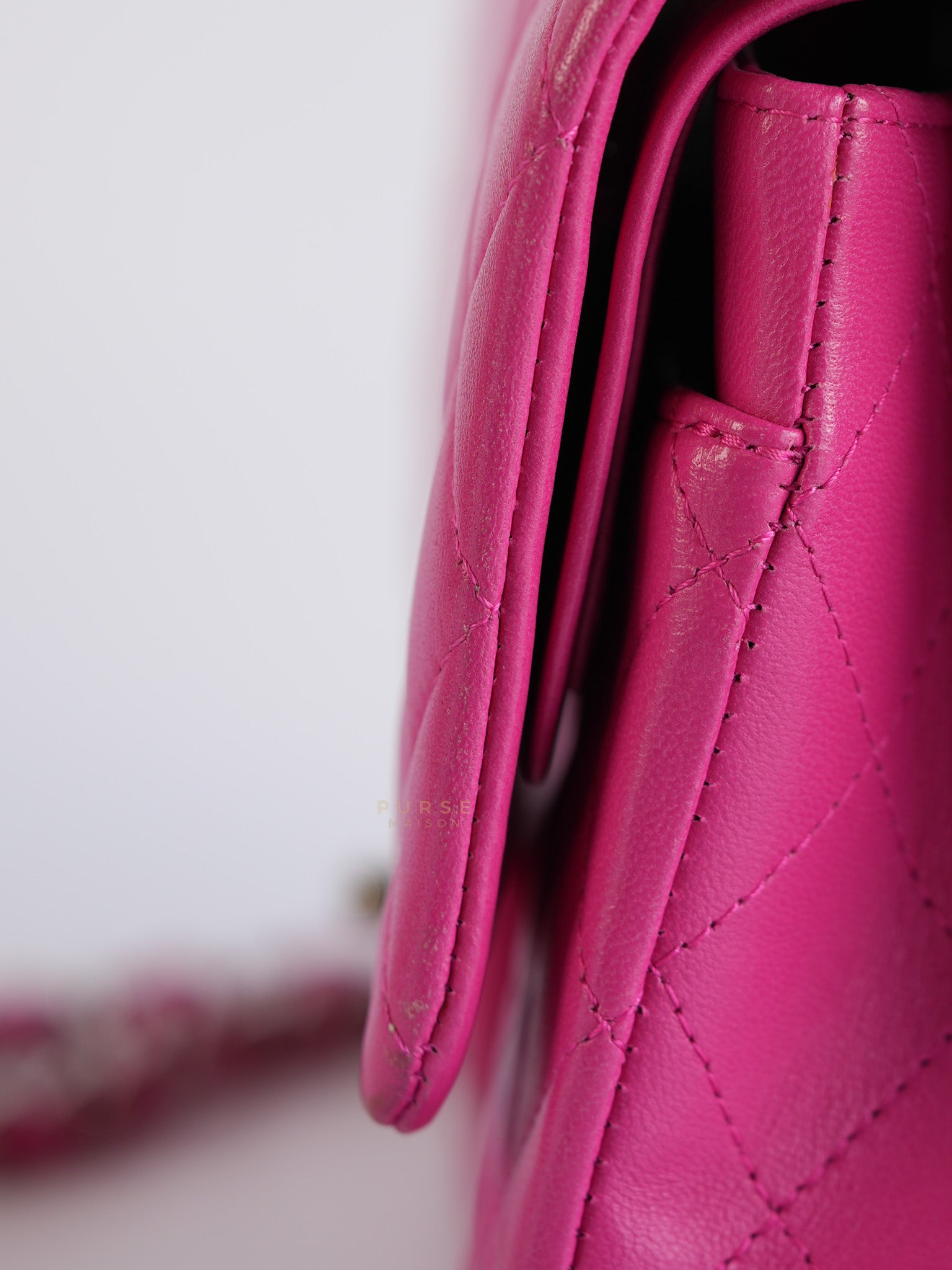 Classic Double Flap Medium in Hot Pink Lambskin Leather Silver Hardware Series 19 | Purse Maison Luxury Bags Shop