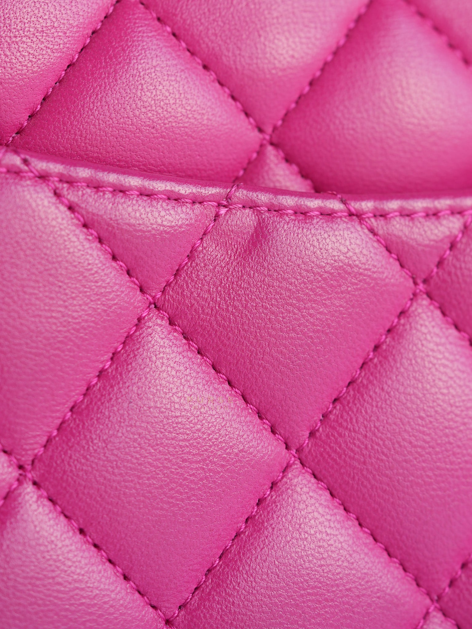Classic Double Flap Medium in Hot Pink Lambskin Leather Silver Hardware Series 19 | Purse Maison Luxury Bags Shop