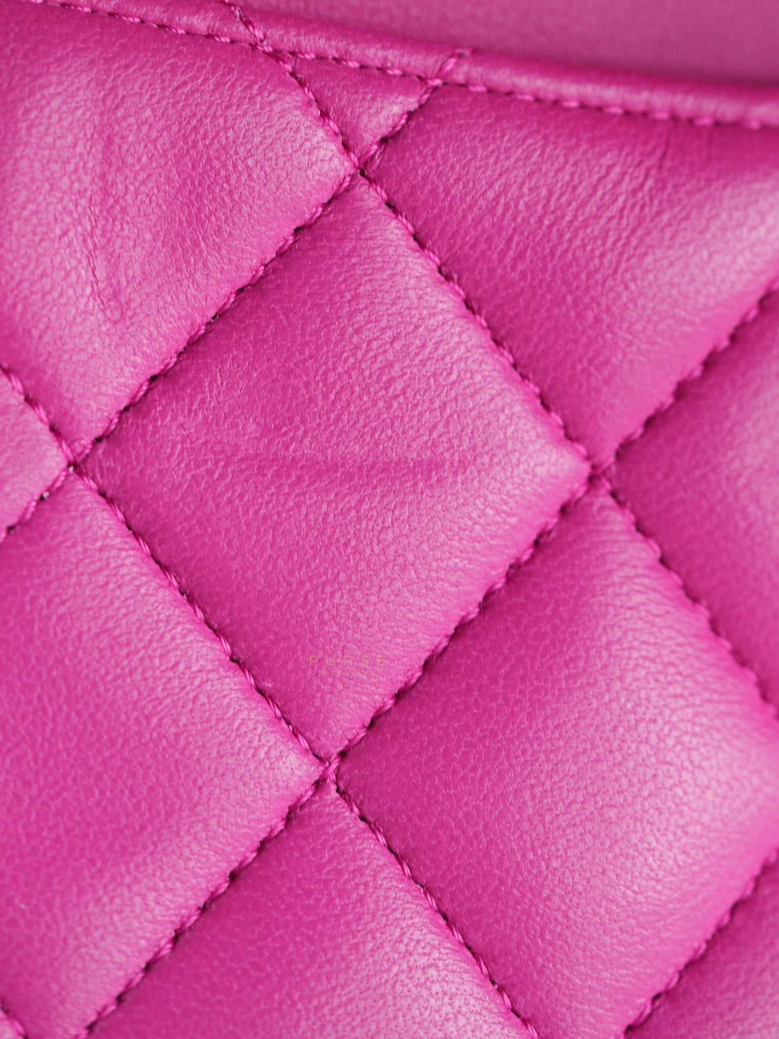 Classic Double Flap Medium in Hot Pink Lambskin Leather Silver Hardware Series 19 | Purse Maison Luxury Bags Shop
