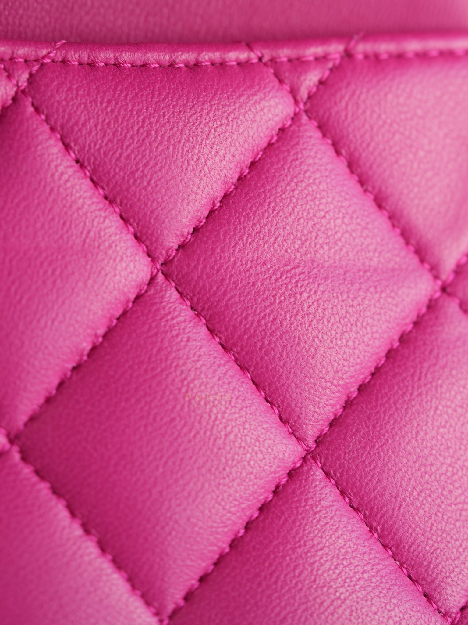 Classic Double Flap Medium in Hot Pink Lambskin Leather Silver Hardware Series 19 | Purse Maison Luxury Bags Shop