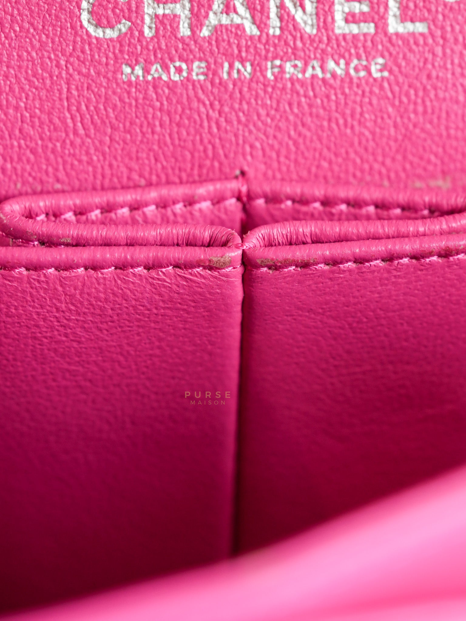 Classic Double Flap Medium in Hot Pink Lambskin Leather Silver Hardware Series 19 | Purse Maison Luxury Bags Shop