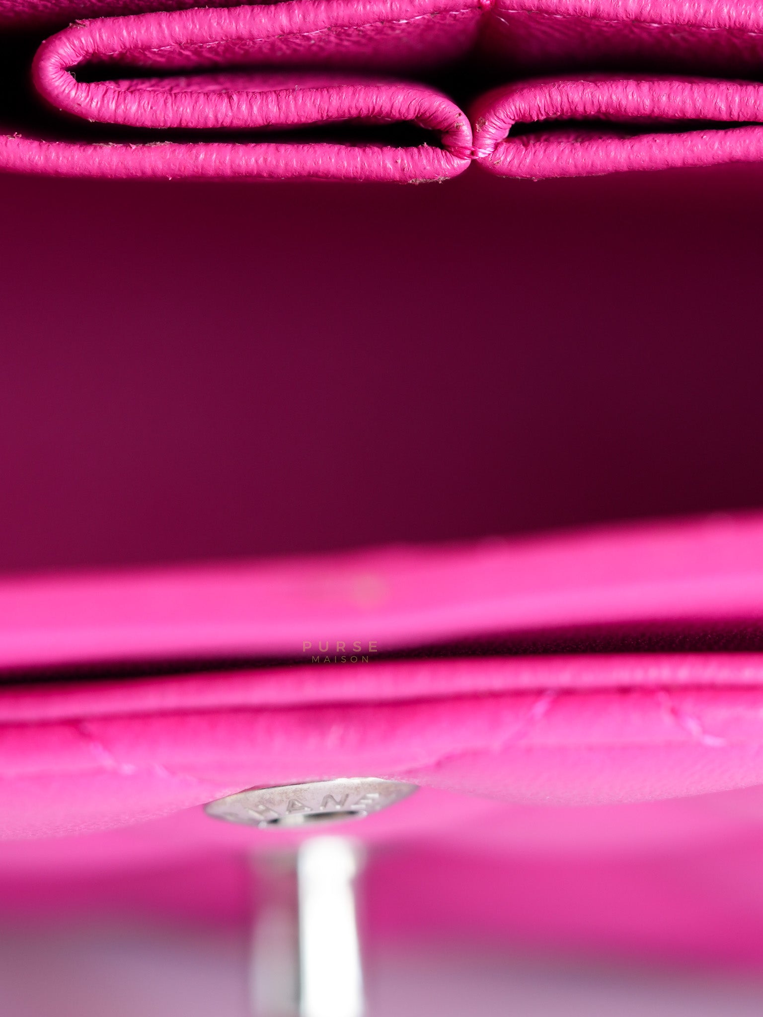 Classic Double Flap Medium in Hot Pink Lambskin Leather Silver Hardware Series 19 | Purse Maison Luxury Bags Shop