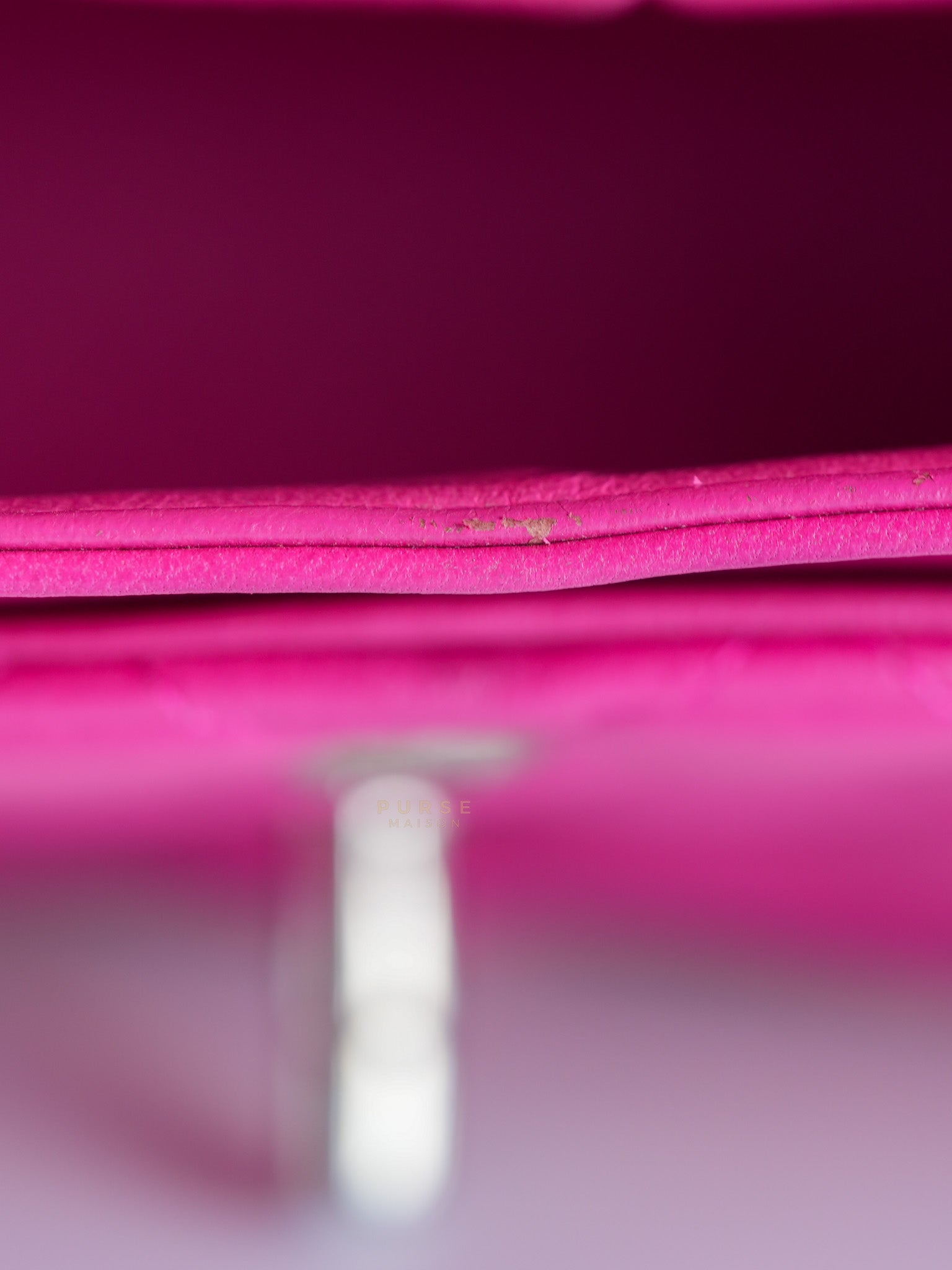 Classic Double Flap Medium in Hot Pink Lambskin Leather Silver Hardware Series 19 | Purse Maison Luxury Bags Shop