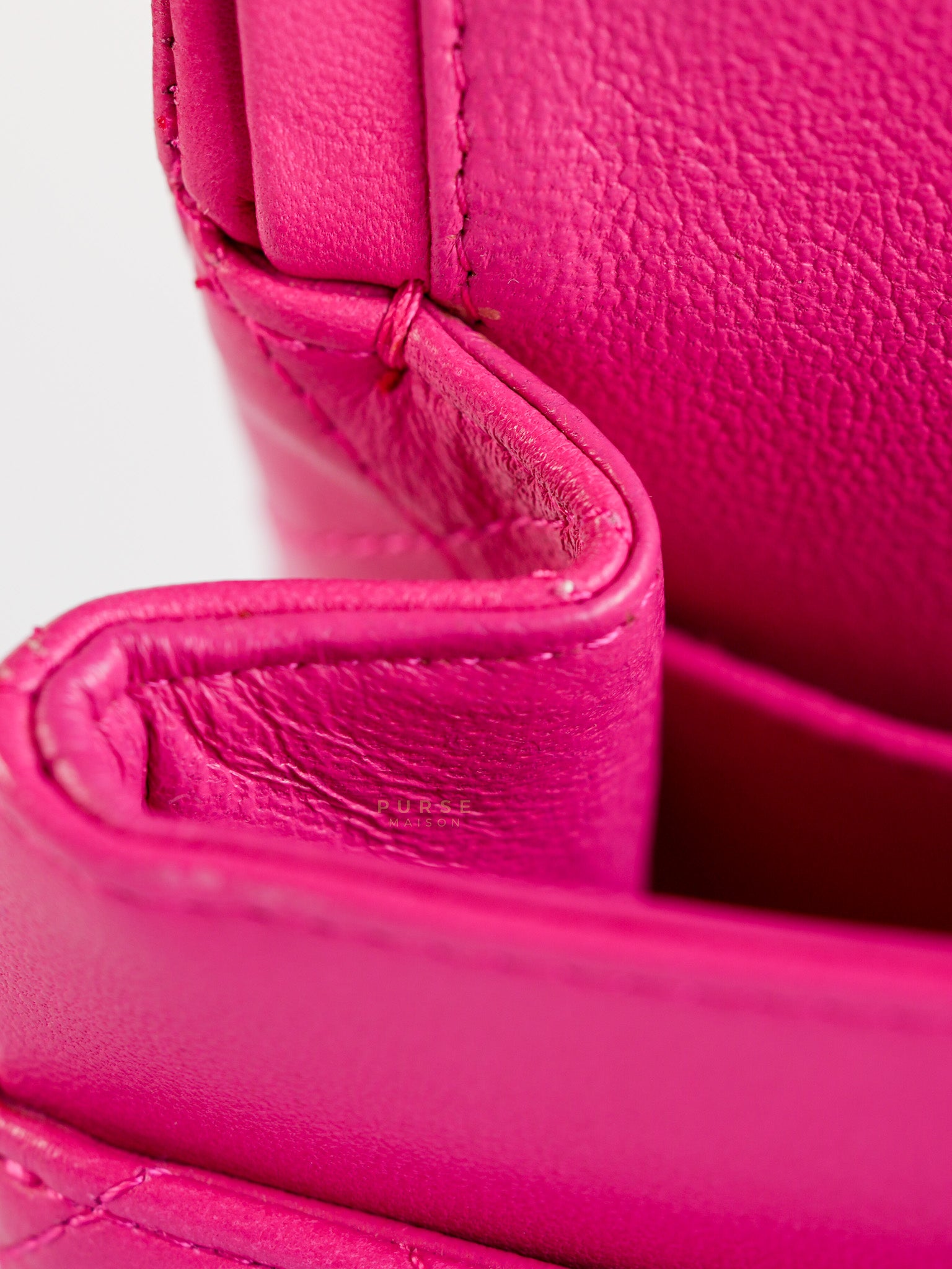 Classic Double Flap Medium in Hot Pink Lambskin Leather Silver Hardware Series 19 | Purse Maison Luxury Bags Shop
