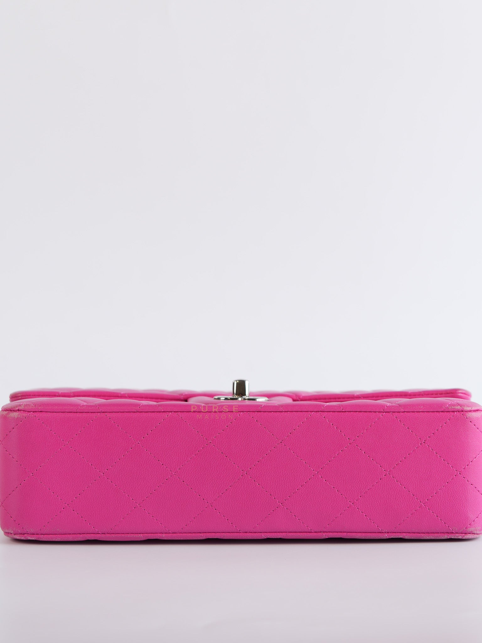 Classic Double Flap Medium in Hot Pink Lambskin Leather Silver Hardware Series 19 | Purse Maison Luxury Bags Shop