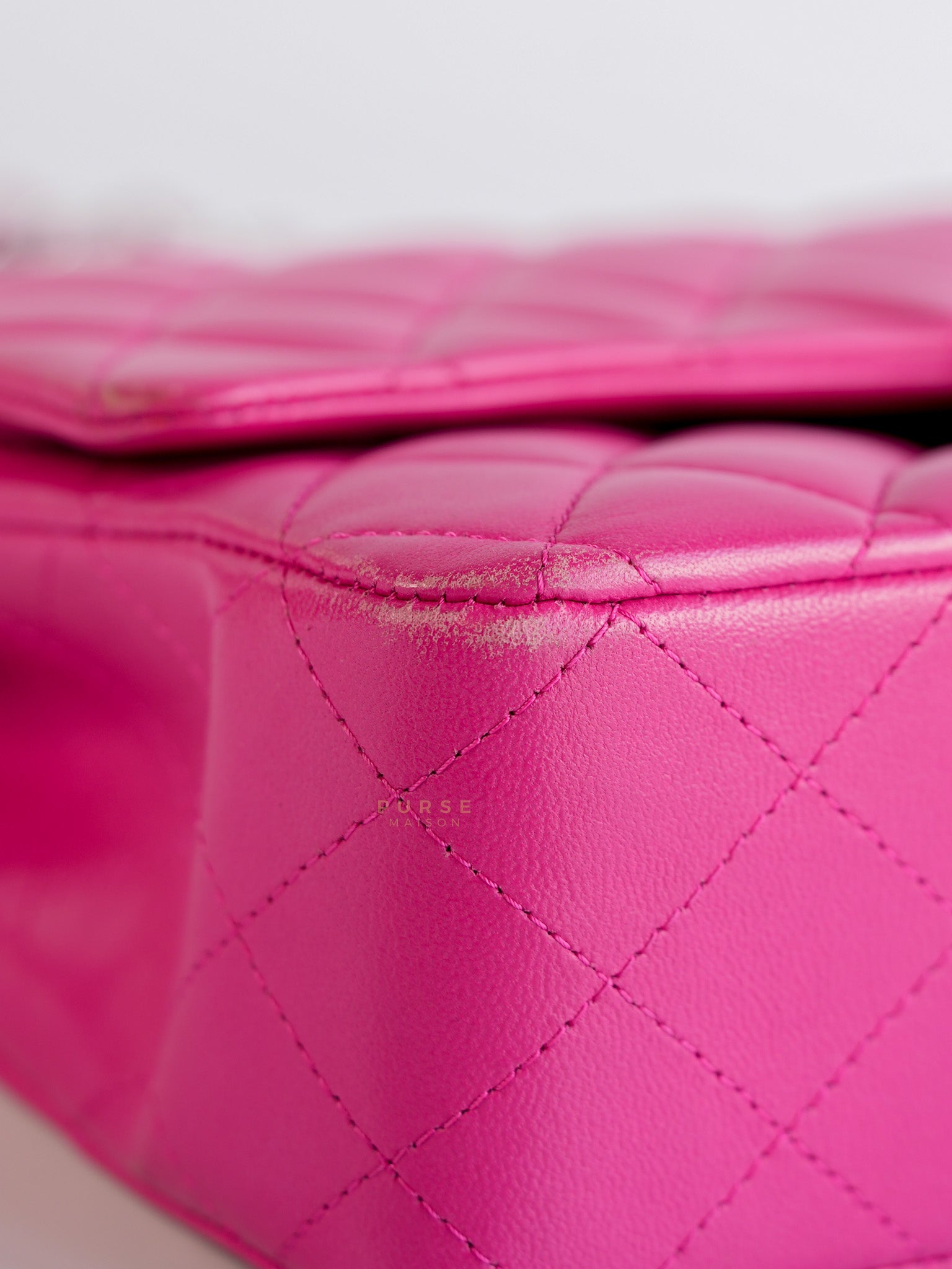 Classic Double Flap Medium in Hot Pink Lambskin Leather Silver Hardware Series 19 | Purse Maison Luxury Bags Shop