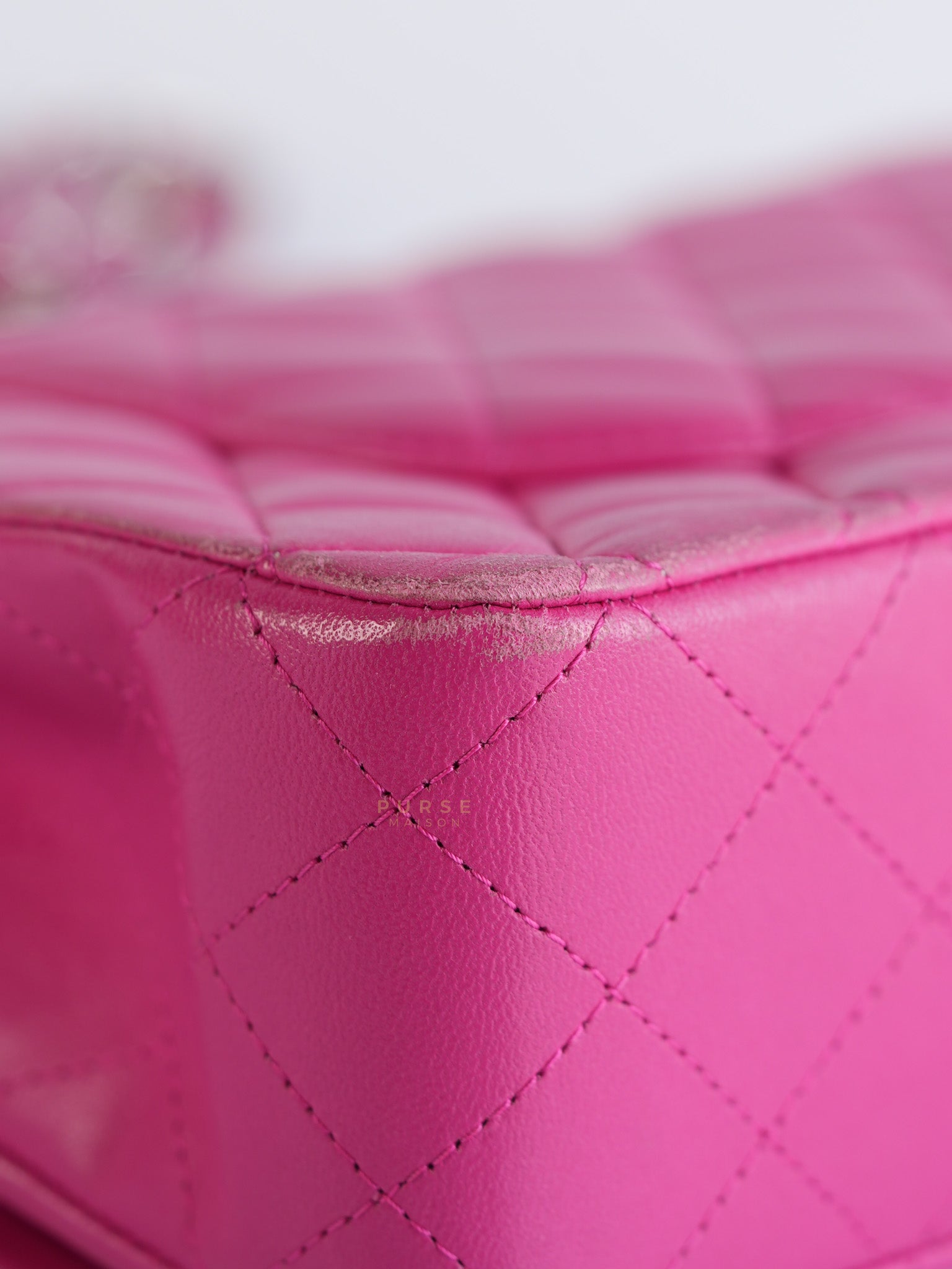 Classic Double Flap Medium in Hot Pink Lambskin Leather Silver Hardware Series 19 | Purse Maison Luxury Bags Shop