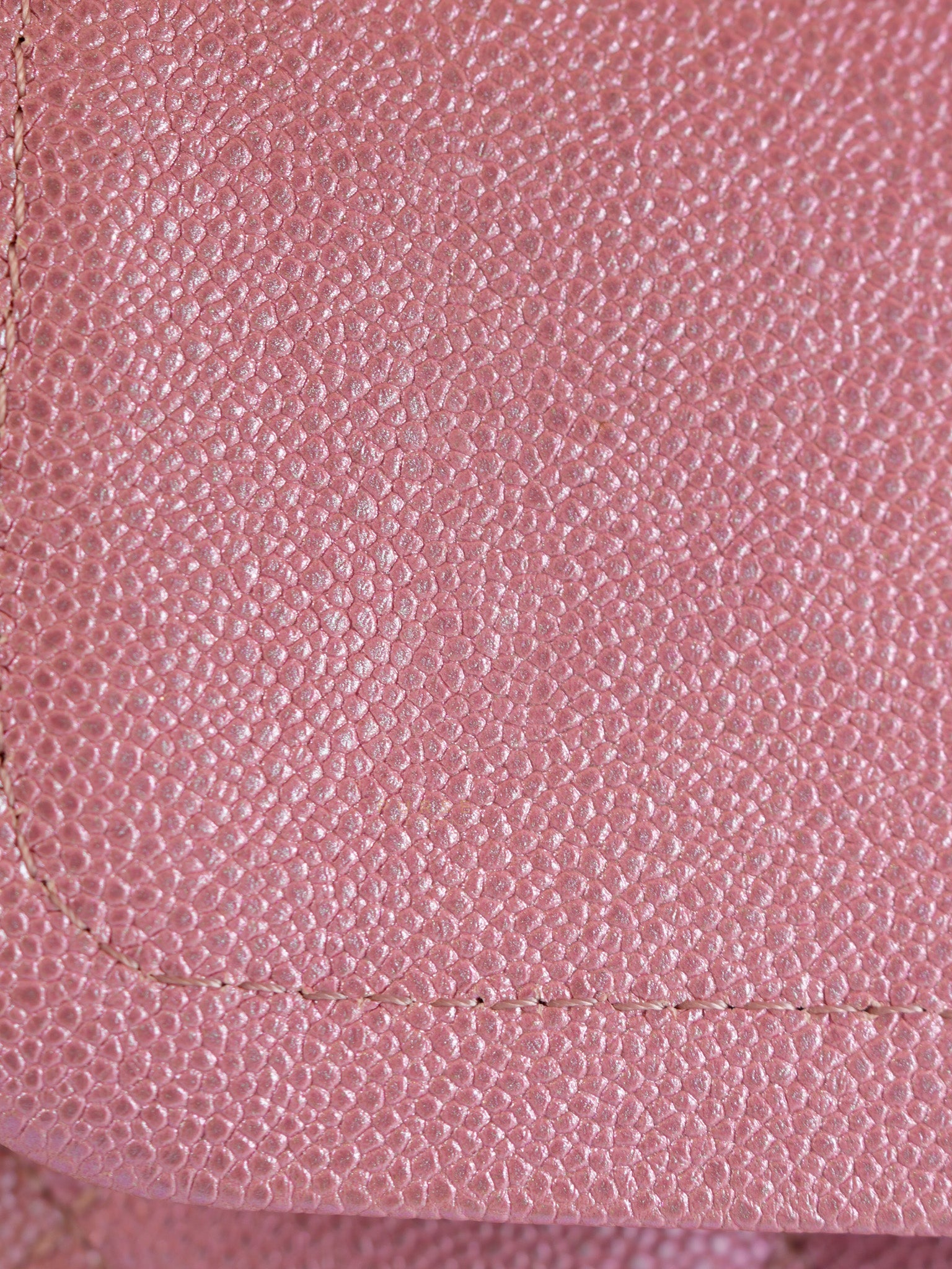 Classic Double Flap Medium Iridescent Pink Caviar Leather Light Gold Hardware Series 28 | Purse Maison Luxury Bags Shop