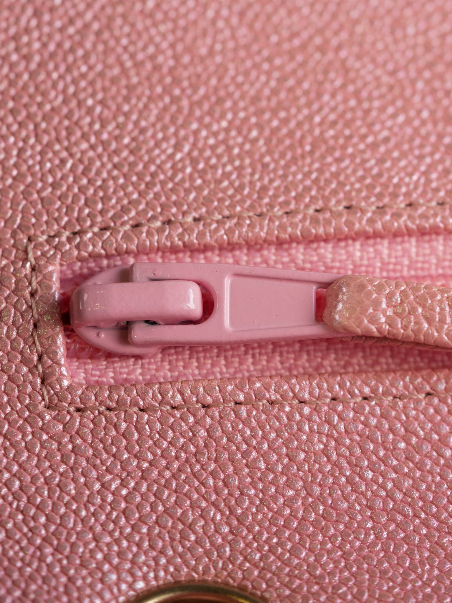 Classic Double Flap Medium Iridescent Pink Caviar Leather Light Gold Hardware Series 28 | Purse Maison Luxury Bags Shop