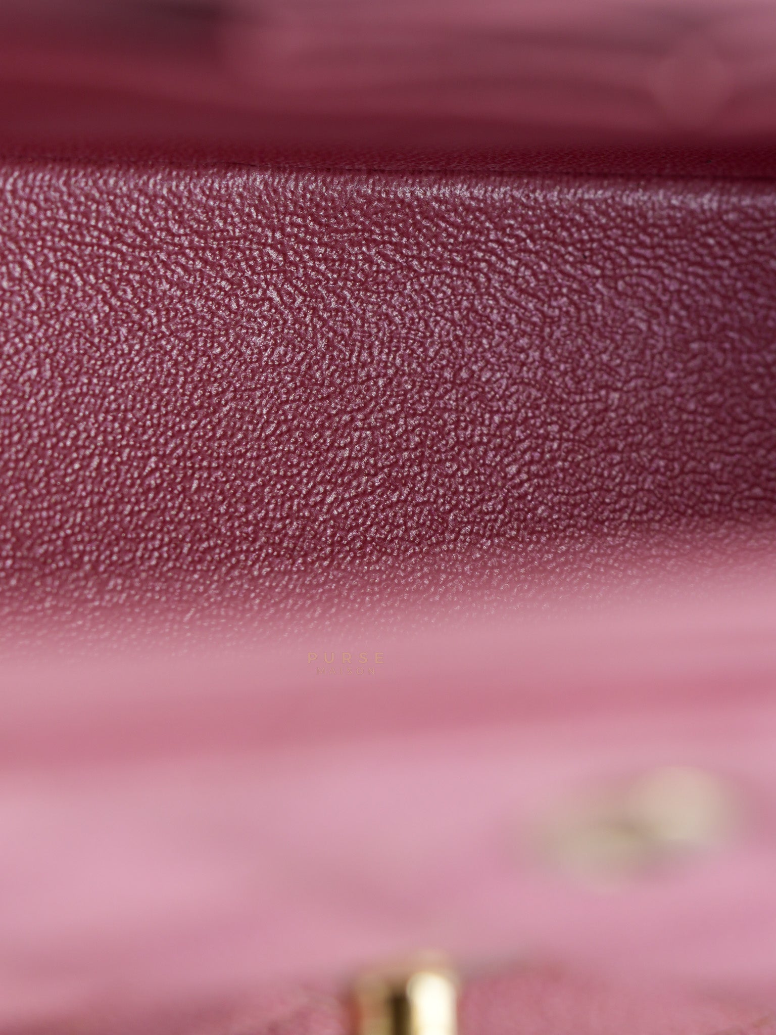 Classic Double Flap Medium Iridescent Pink Caviar Leather Light Gold Hardware Series 28 | Purse Maison Luxury Bags Shop