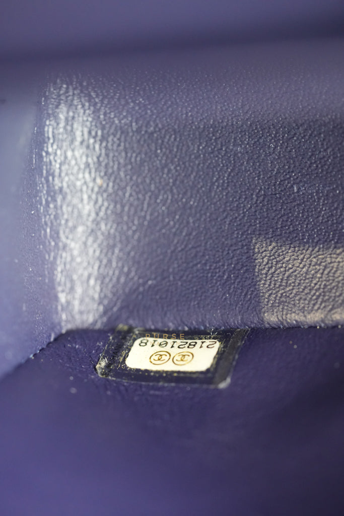 Classic Double Flap Medium Navy Blue Quilted Caviar Leather in Aged Gold Hardware Series 21 | Purse Maison Luxury Bags Shop