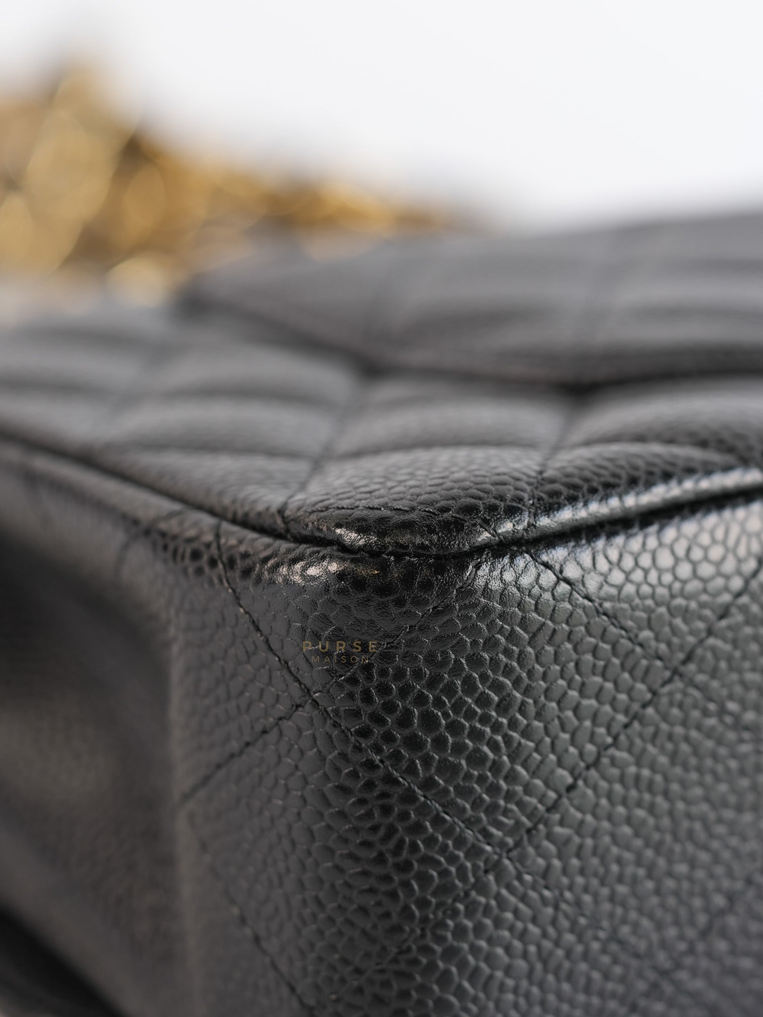 Classic Double Flap Medium Quilted Caviar Leather and Gold Hardware Series 25 | Purse Maison Luxury Bags Shop