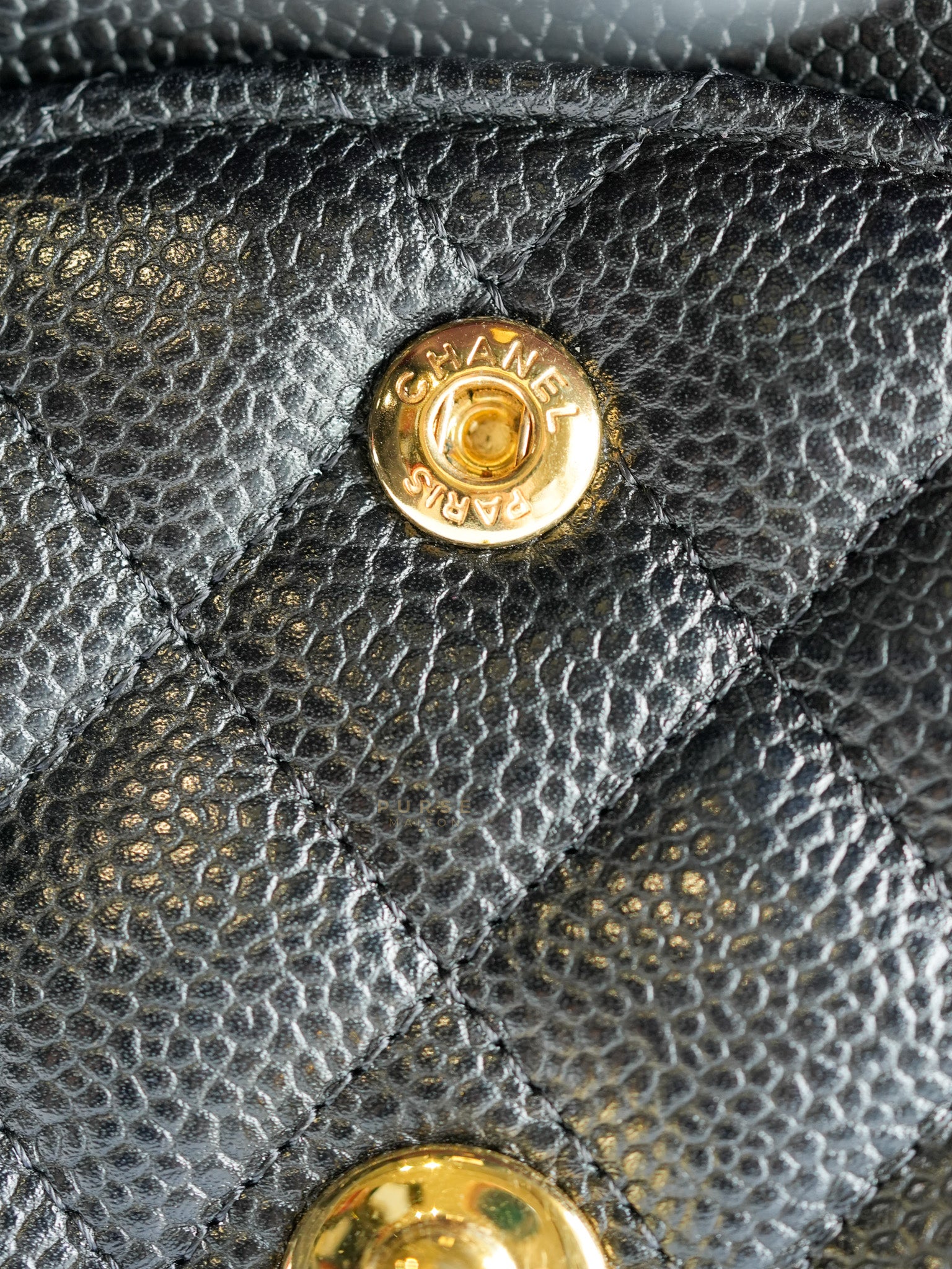 Classic Double Flap Medium Quilted Caviar Leather and Gold Hardware Series 25 | Purse Maison Luxury Bags Shop