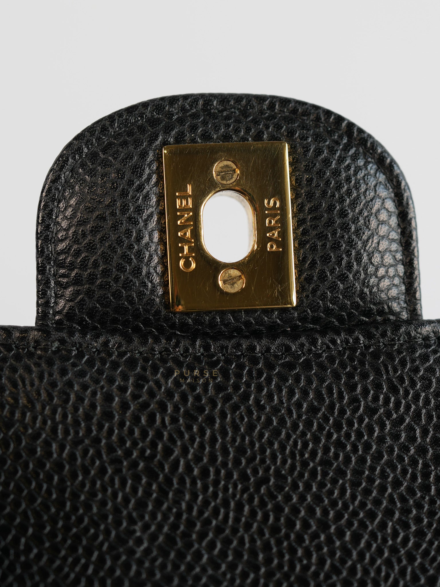 Classic Double Flap Medium Quilted Caviar Leather and Gold Hardware Series 25 | Purse Maison Luxury Bags Shop