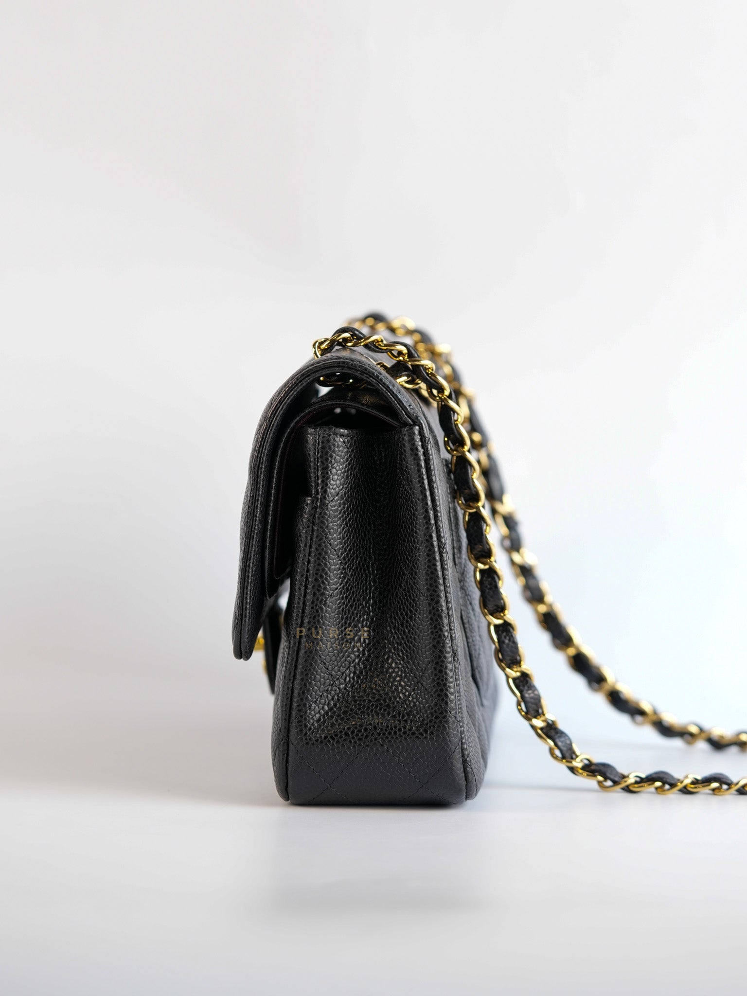 Classic Double Flap Medium Quilted Caviar Leather and Gold Hardware Series 25 | Purse Maison Luxury Bags Shop