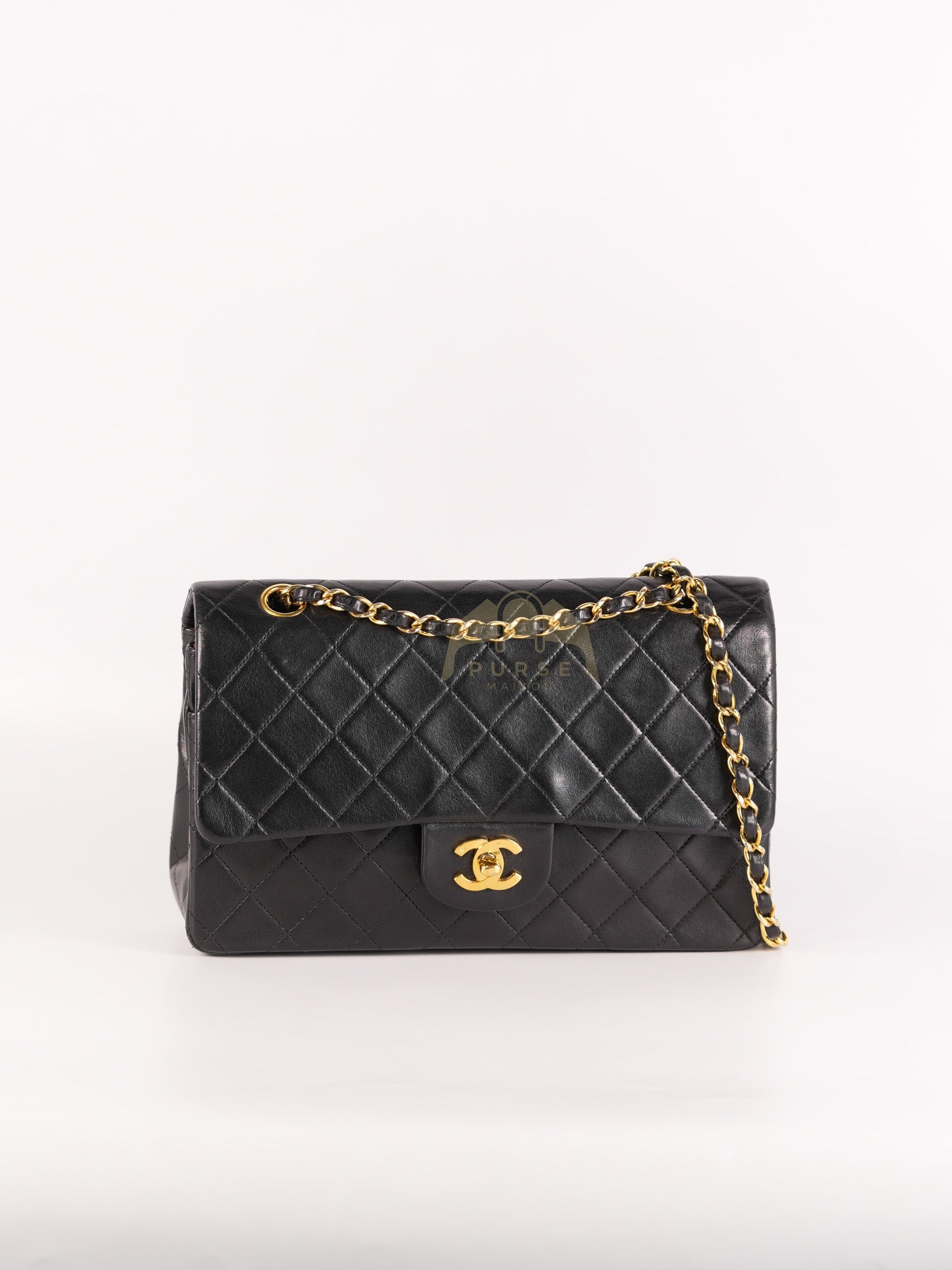 Classic Double Flap Medium Vintage in Lambskin Quilted Leather and Gold Hardware Series 1 | Purse Maison Luxury Bags Shop