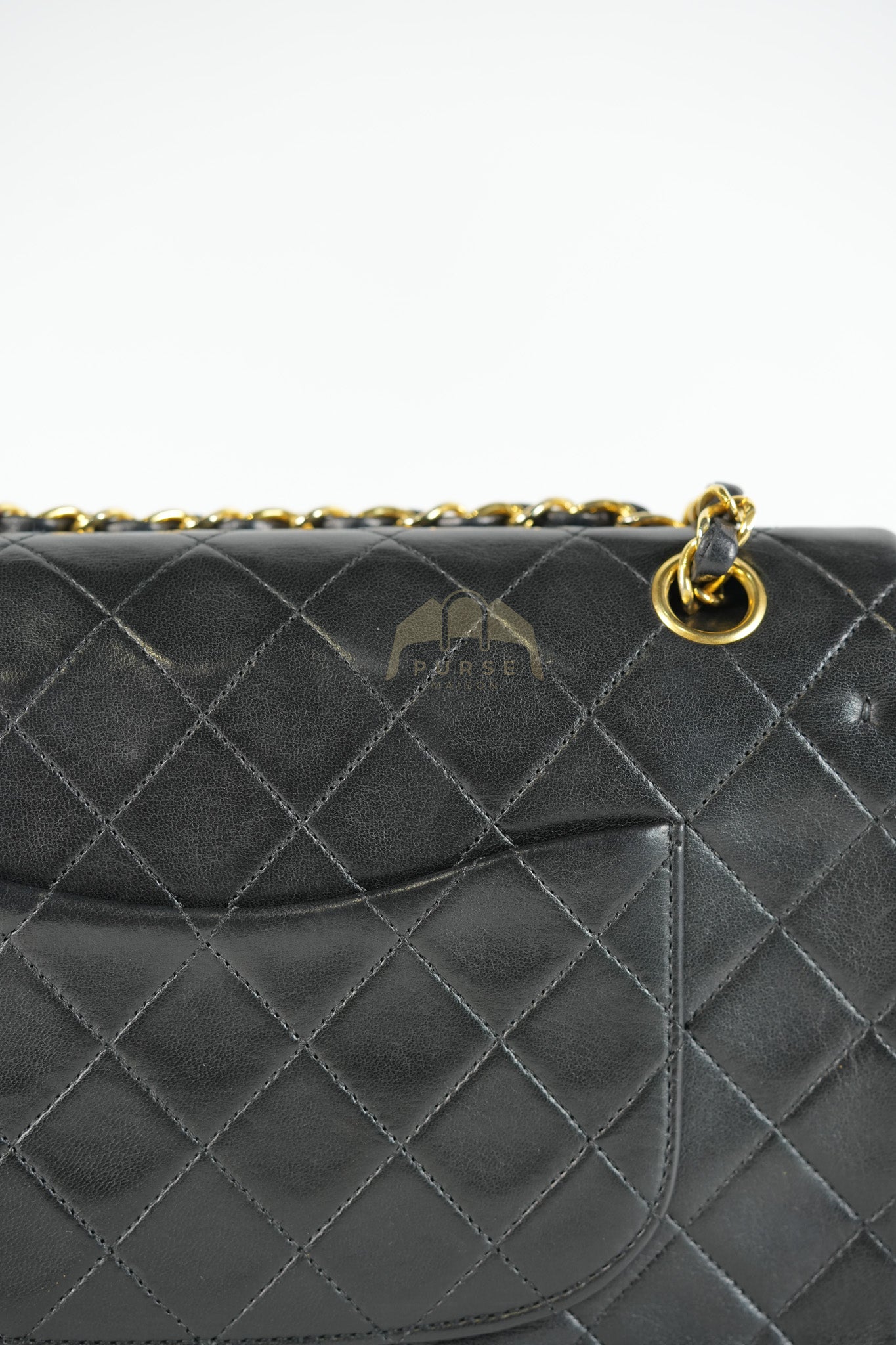 Classic Double Flap Medium Vintage in Lambskin Quilted Leather and Gold Hardware Series 1 | Purse Maison Luxury Bags Shop