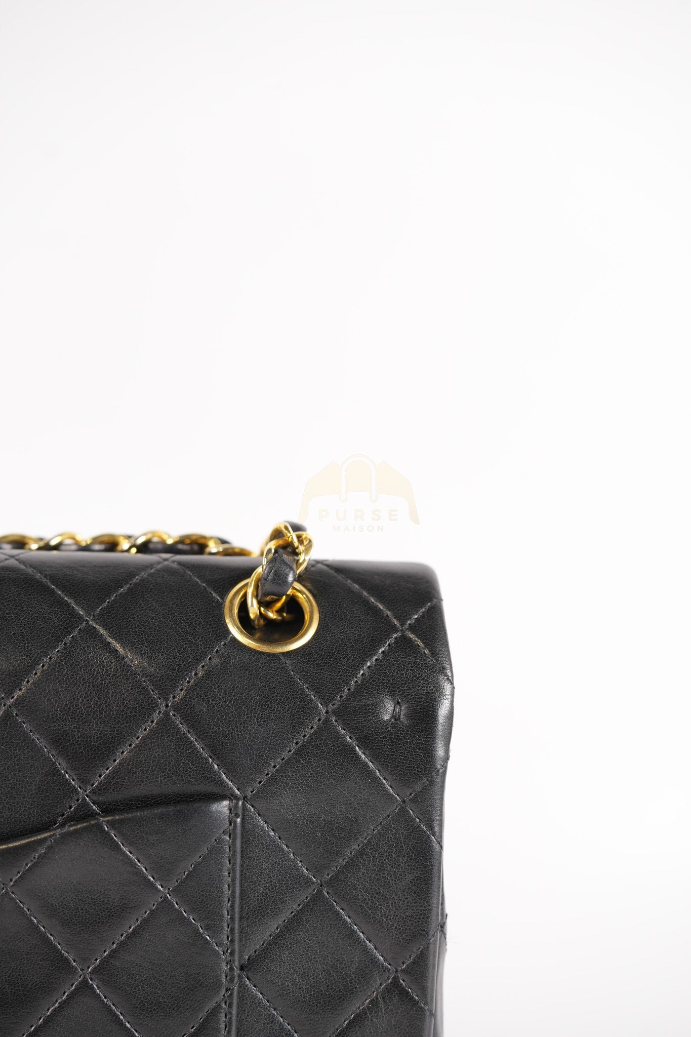 Classic Double Flap Medium Vintage in Lambskin Quilted Leather and Gold Hardware Series 1 | Purse Maison Luxury Bags Shop