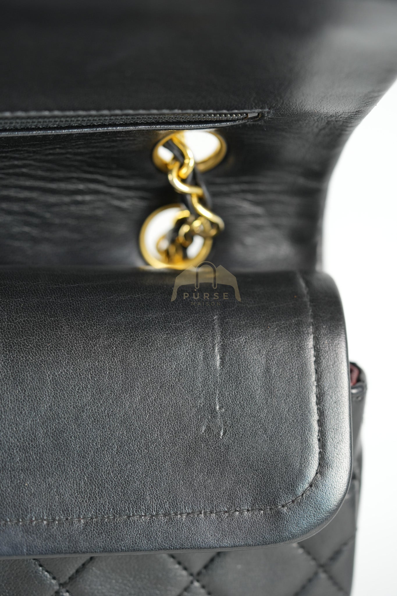 Classic Double Flap Medium Vintage in Lambskin Quilted Leather and Gold Hardware Series 1 | Purse Maison Luxury Bags Shop