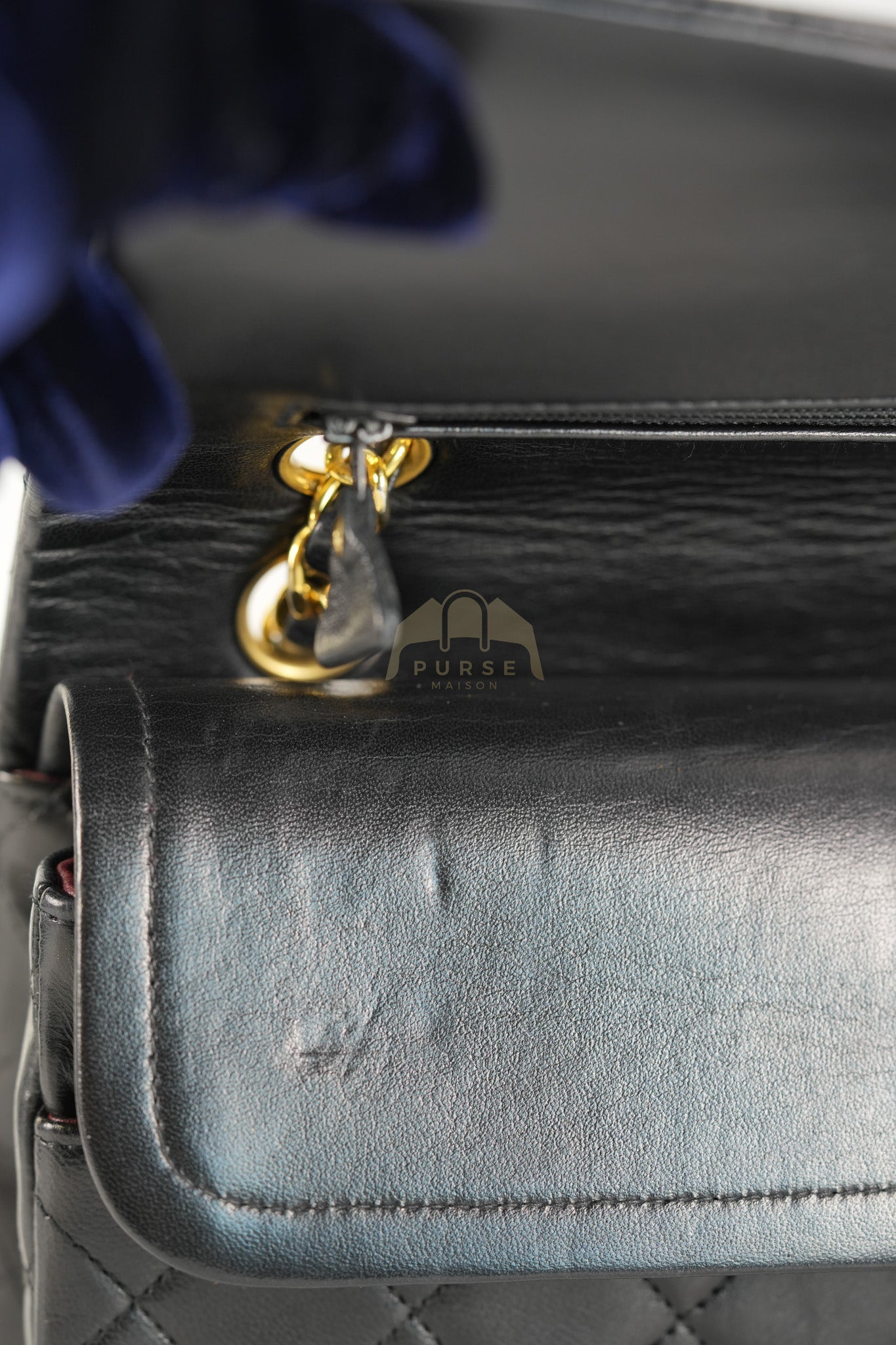 Classic Double Flap Medium Vintage in Lambskin Quilted Leather and Gold Hardware Series 1 | Purse Maison Luxury Bags Shop