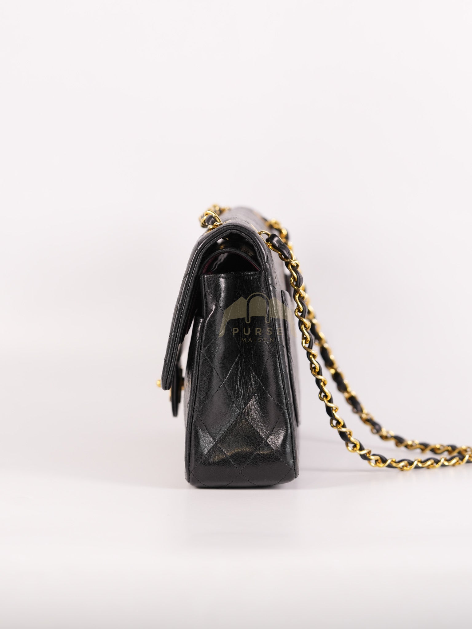 Classic Double Flap Medium Vintage in Lambskin Quilted Leather and Gold Hardware Series 1 | Purse Maison Luxury Bags Shop