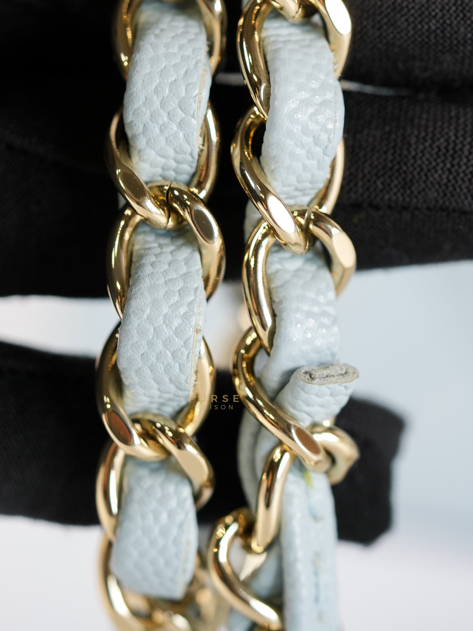 Classic Double Flap Small Baby Blue Caviar Leather in Silver Hardware (Microchip) | Purse Maison Luxury Bags Shop