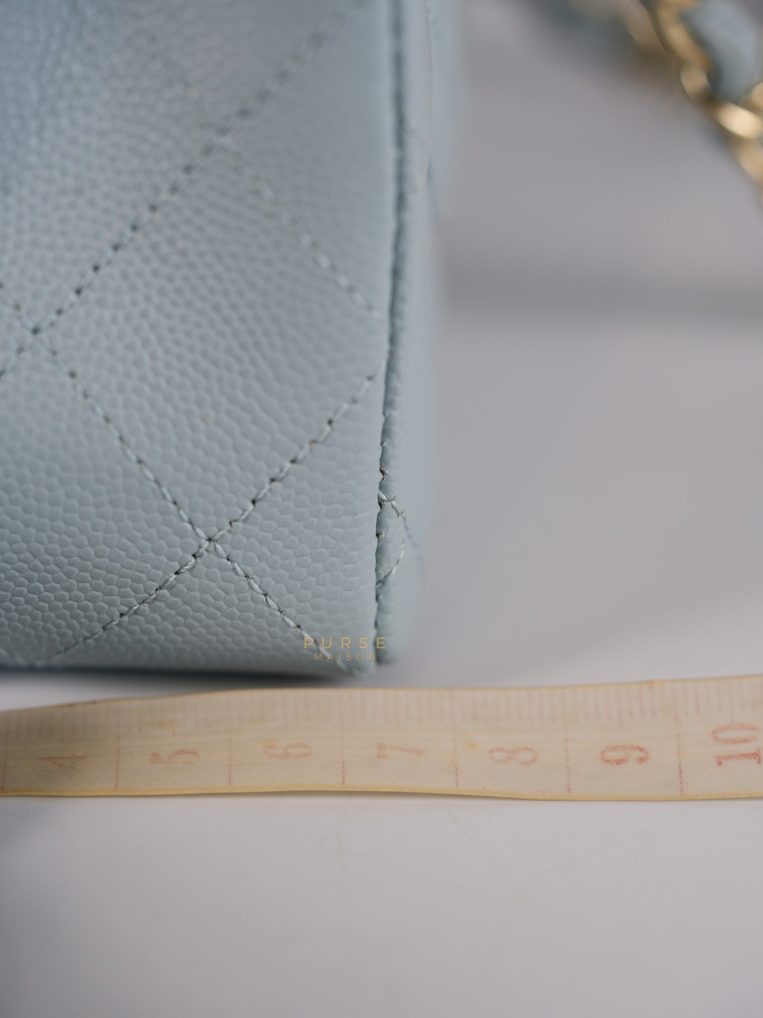 Classic Double Flap Small Baby Blue Caviar Leather in Silver Hardware (Microchip) | Purse Maison Luxury Bags Shop