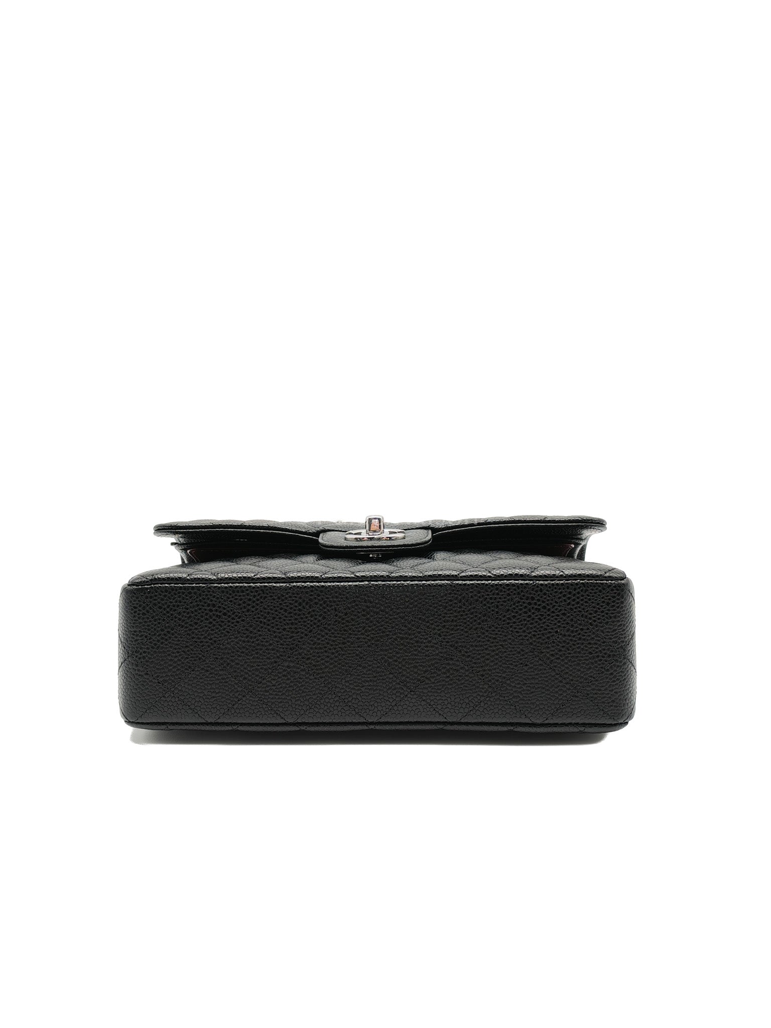 Classic Double Flap Small Black Caviar in Silver Hardware (Microchip) | Purse Maison Luxury Bags Shop