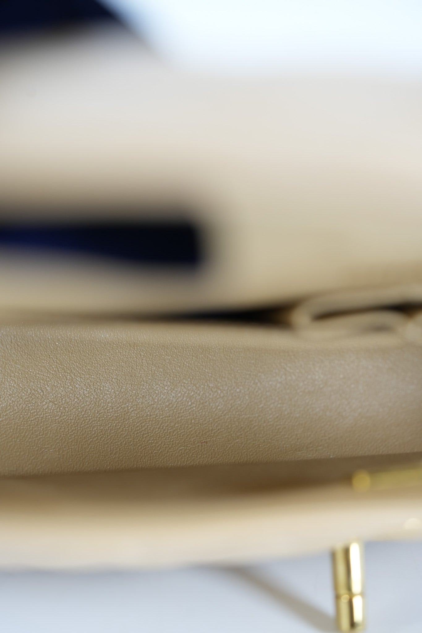 Classic Double Flap Small in Beige Quilted Caviar Leather & Gold Hardware Microchip | Purse Maison Luxury Bags Shop