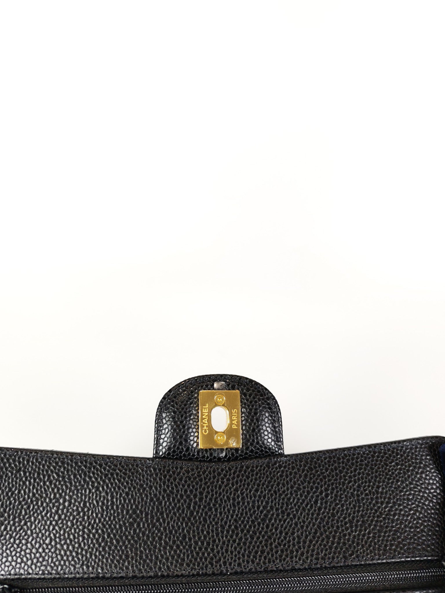 Classic Double Flap Small in Black Caviar Leather and Gold Hardware (Microchip) | Purse Maison Luxury Bags Shop