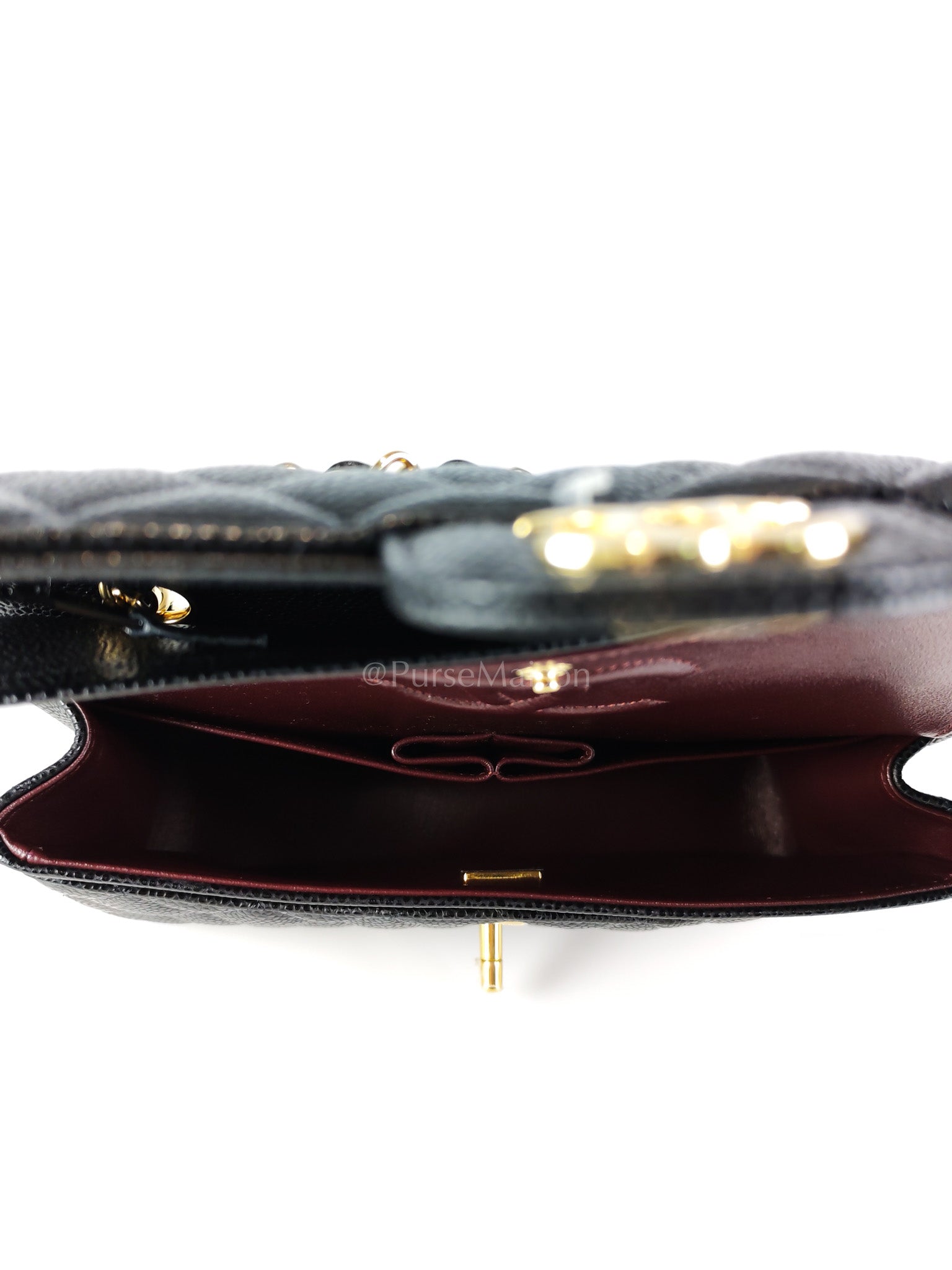 Classic Double Flap Small in Black Caviar Leather and Gold Hardware (Microchip) | Purse Maison Luxury Bags Shop