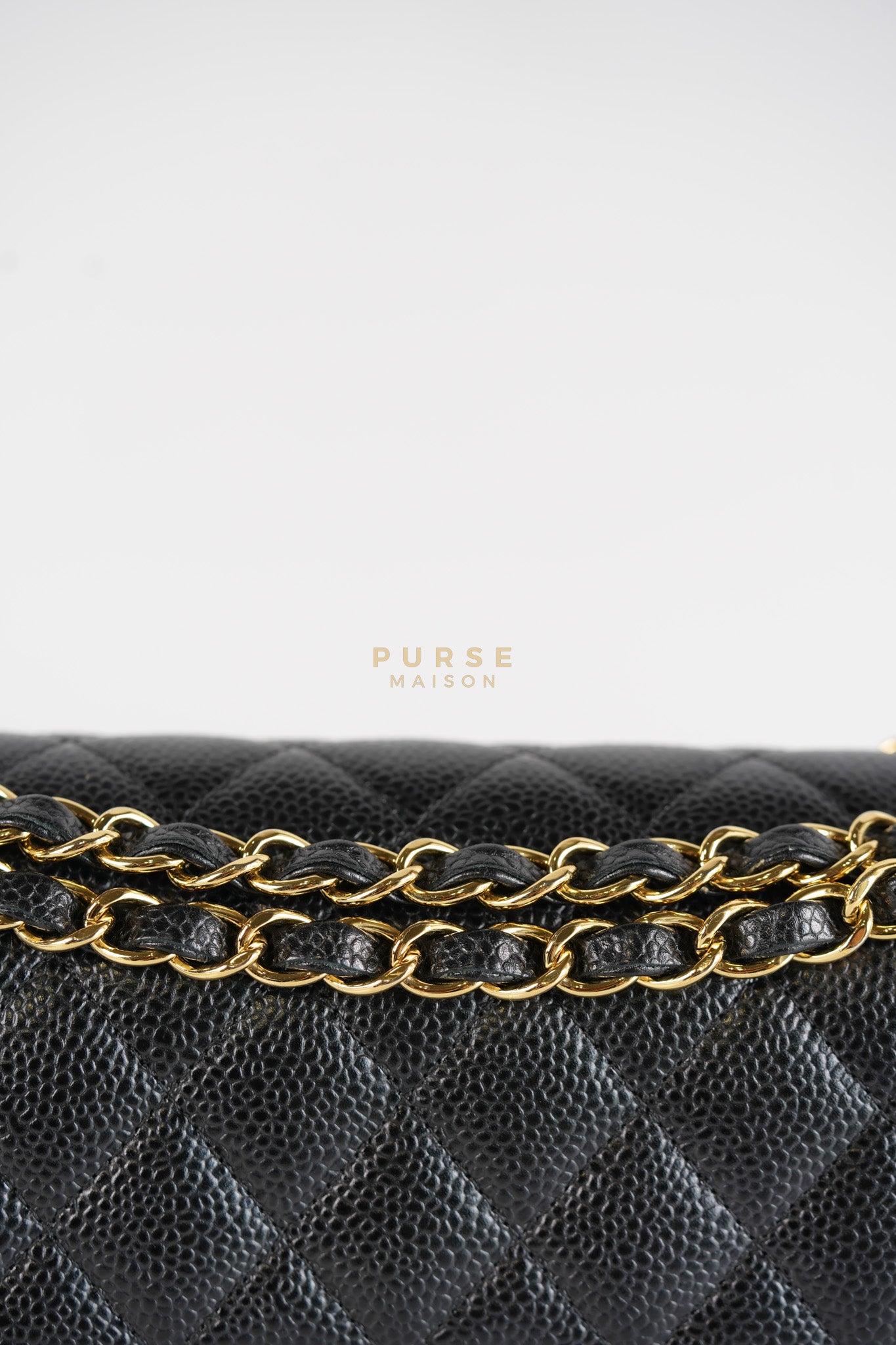 Classic Double Flap Small In Black Caviar Leather and Gold Hardware Series 26 | Purse Maison Luxury Bags Shop