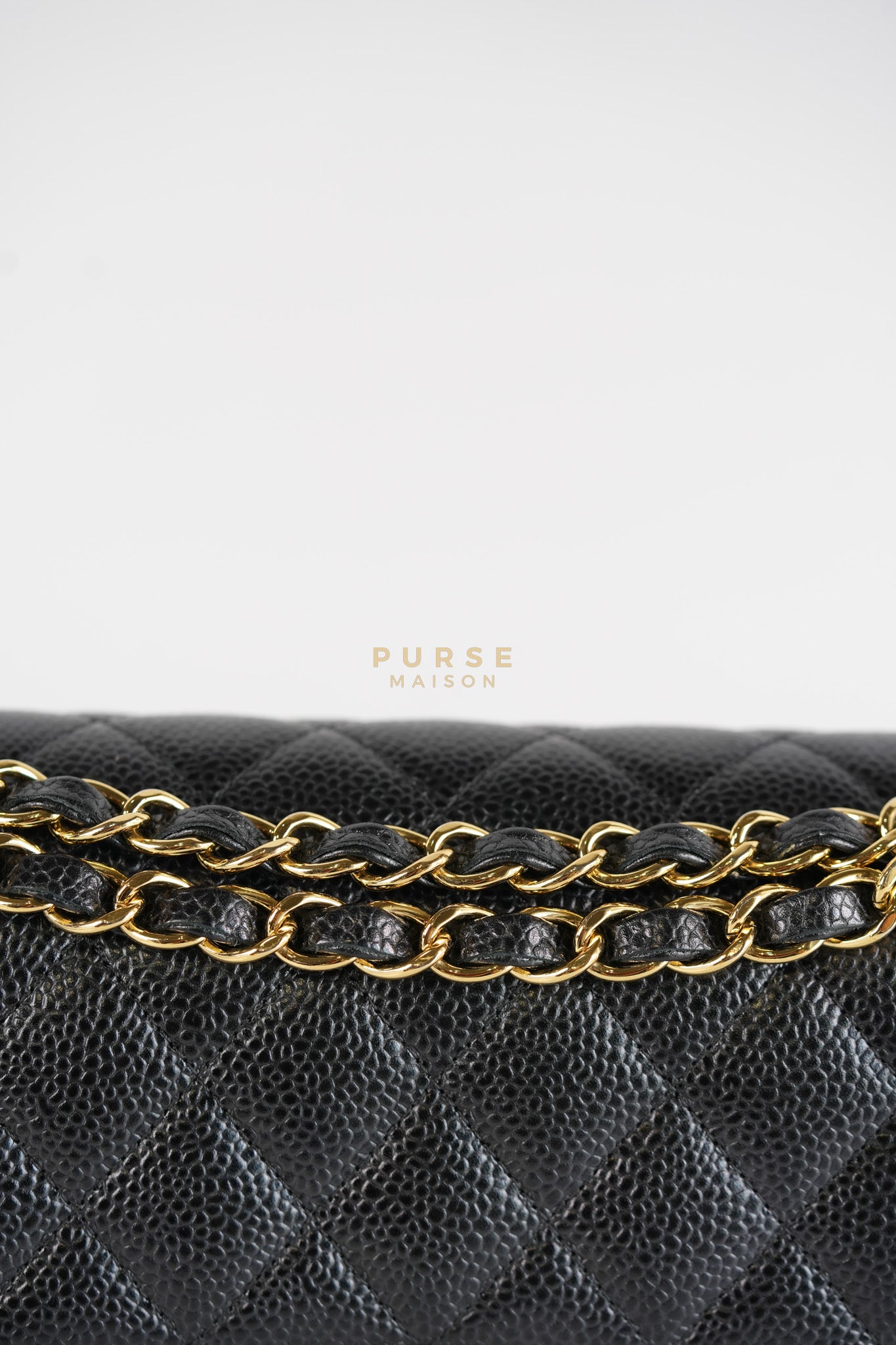 Classic Double Flap Small In Black Caviar Leather and Gold Hardware Series 26 | Purse Maison Luxury Bags Shop
