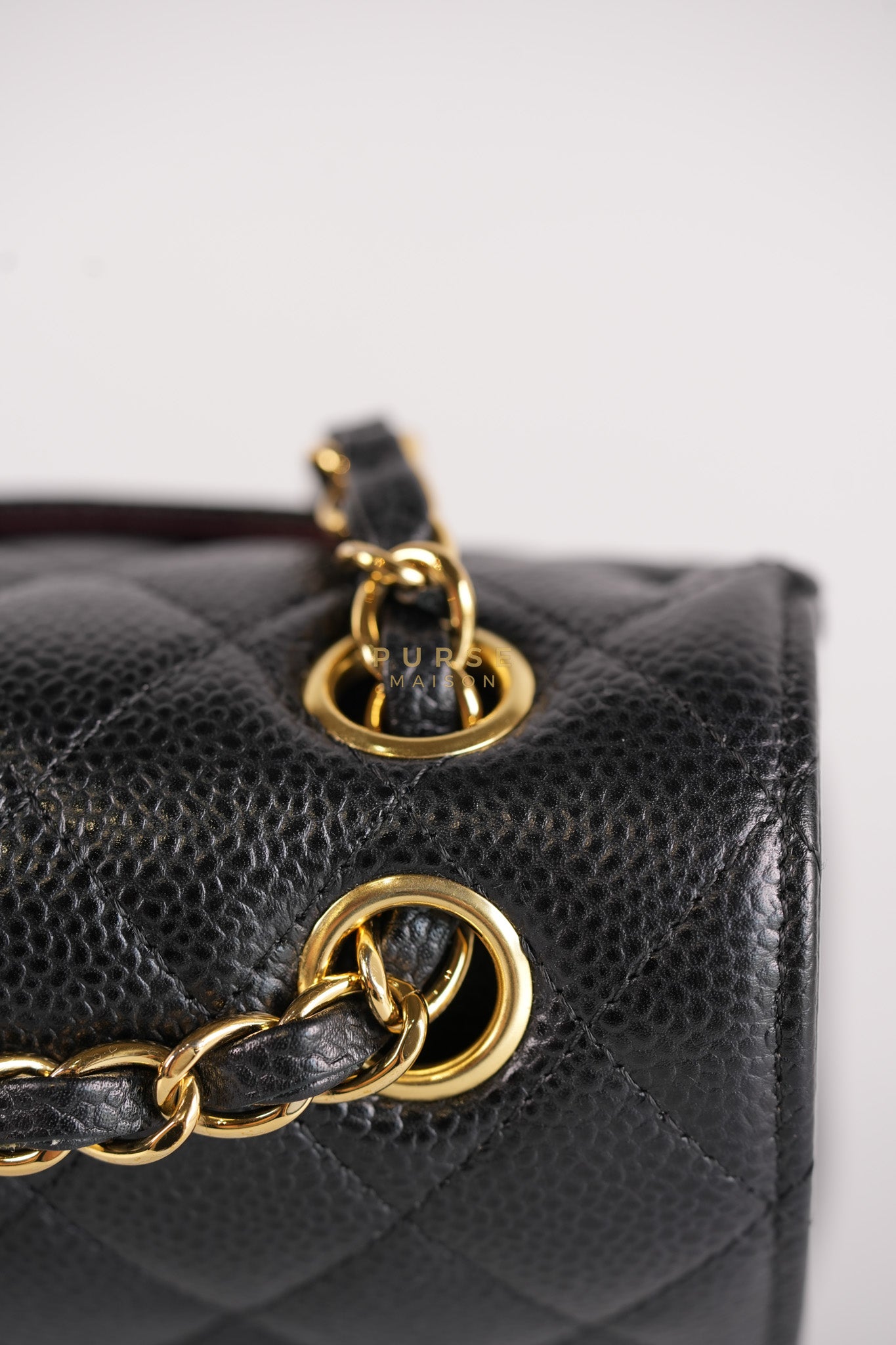 Classic Double Flap Small In Black Caviar Leather and Gold Hardware Series 26 | Purse Maison Luxury Bags Shop