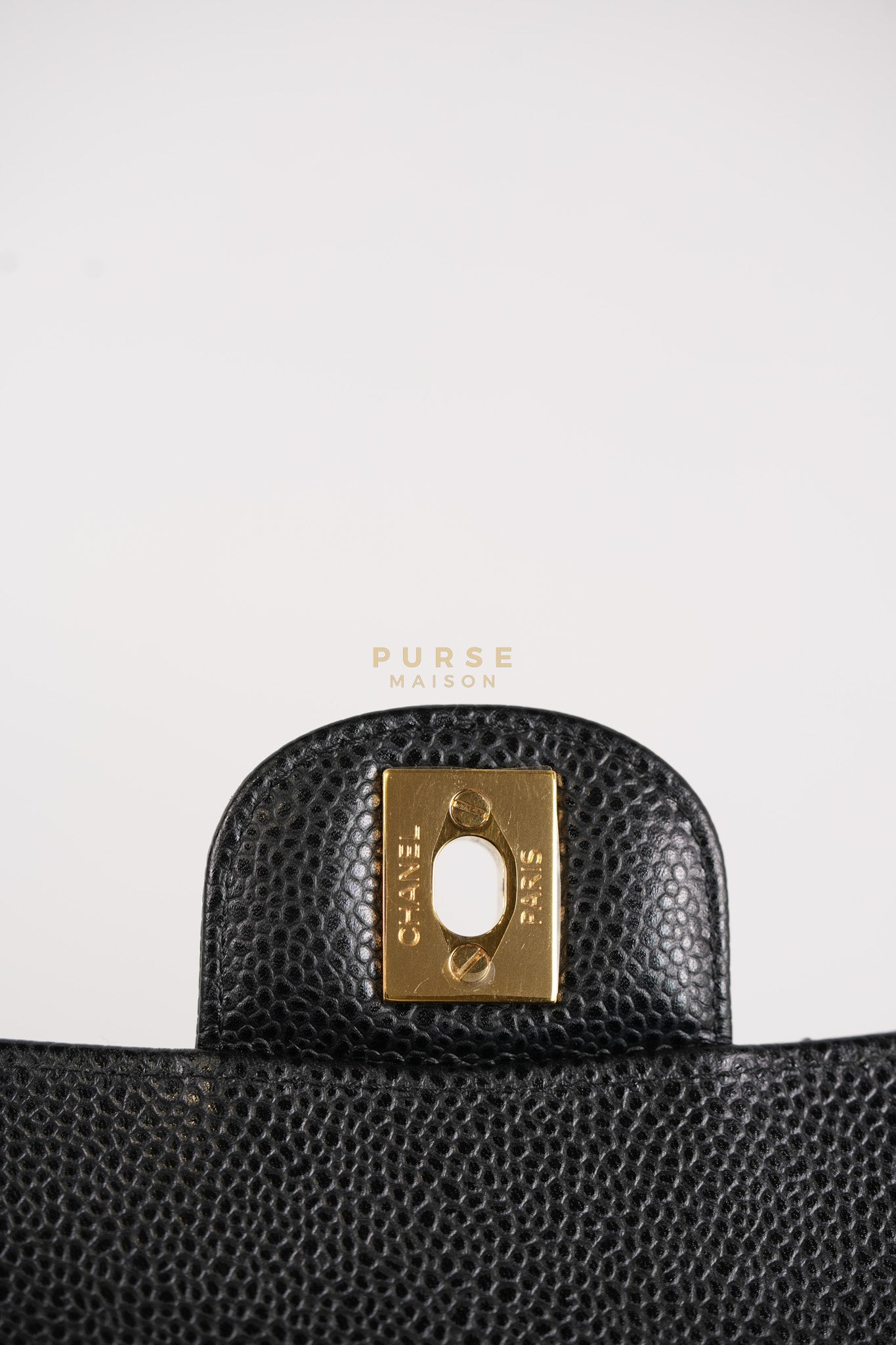 Classic Double Flap Small In Black Caviar Leather and Gold Hardware Series 26 | Purse Maison Luxury Bags Shop