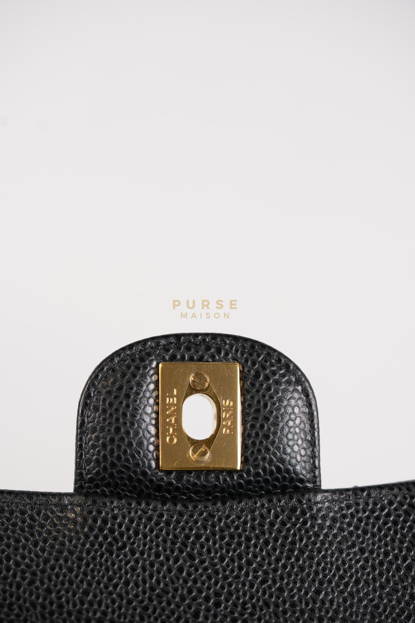 Classic Double Flap Small In Black Caviar Leather and Gold Hardware Series 26 | Purse Maison Luxury Bags Shop