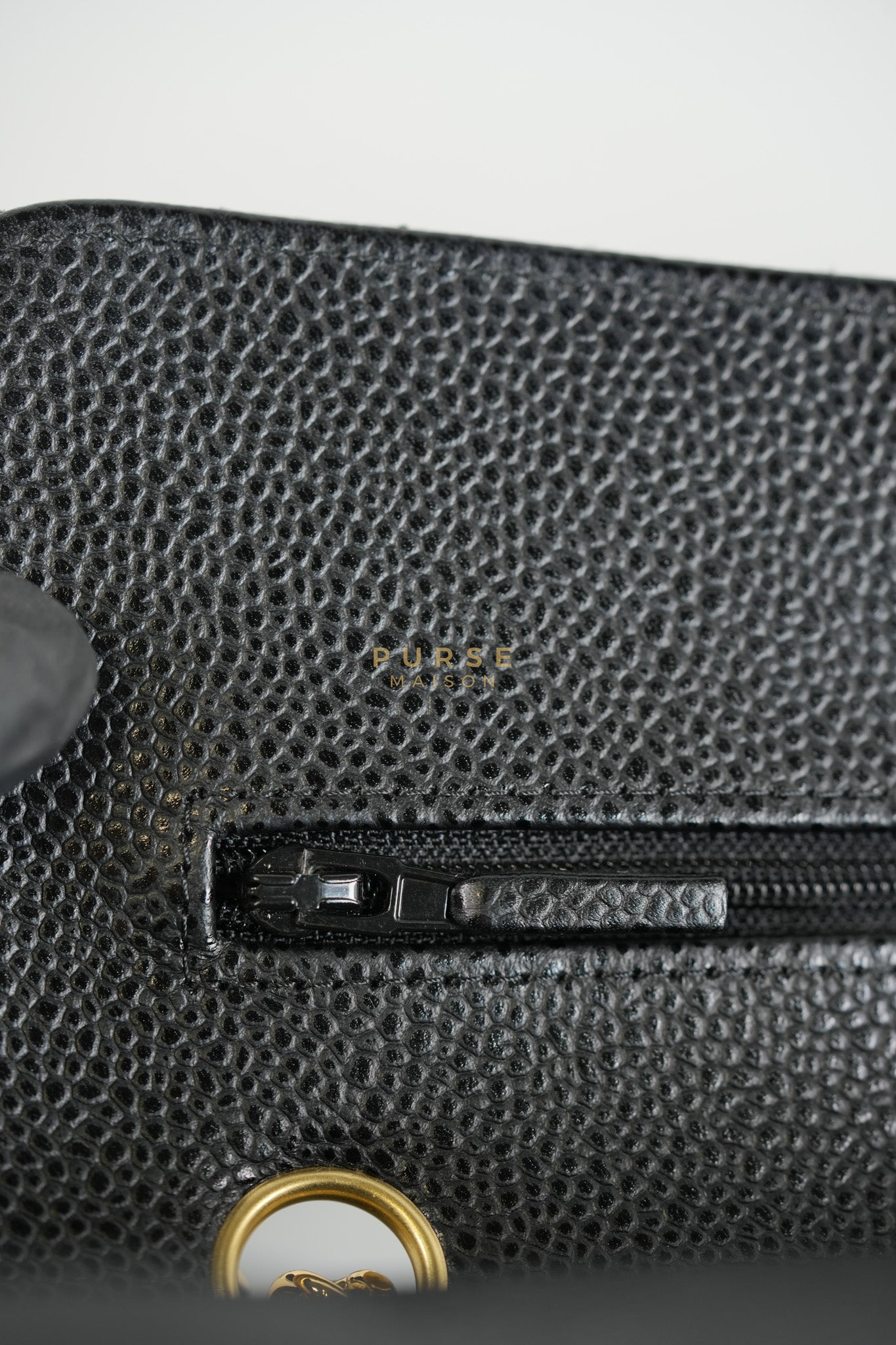 Classic Double Flap Small In Black Caviar Leather and Gold Hardware Series 26 | Purse Maison Luxury Bags Shop