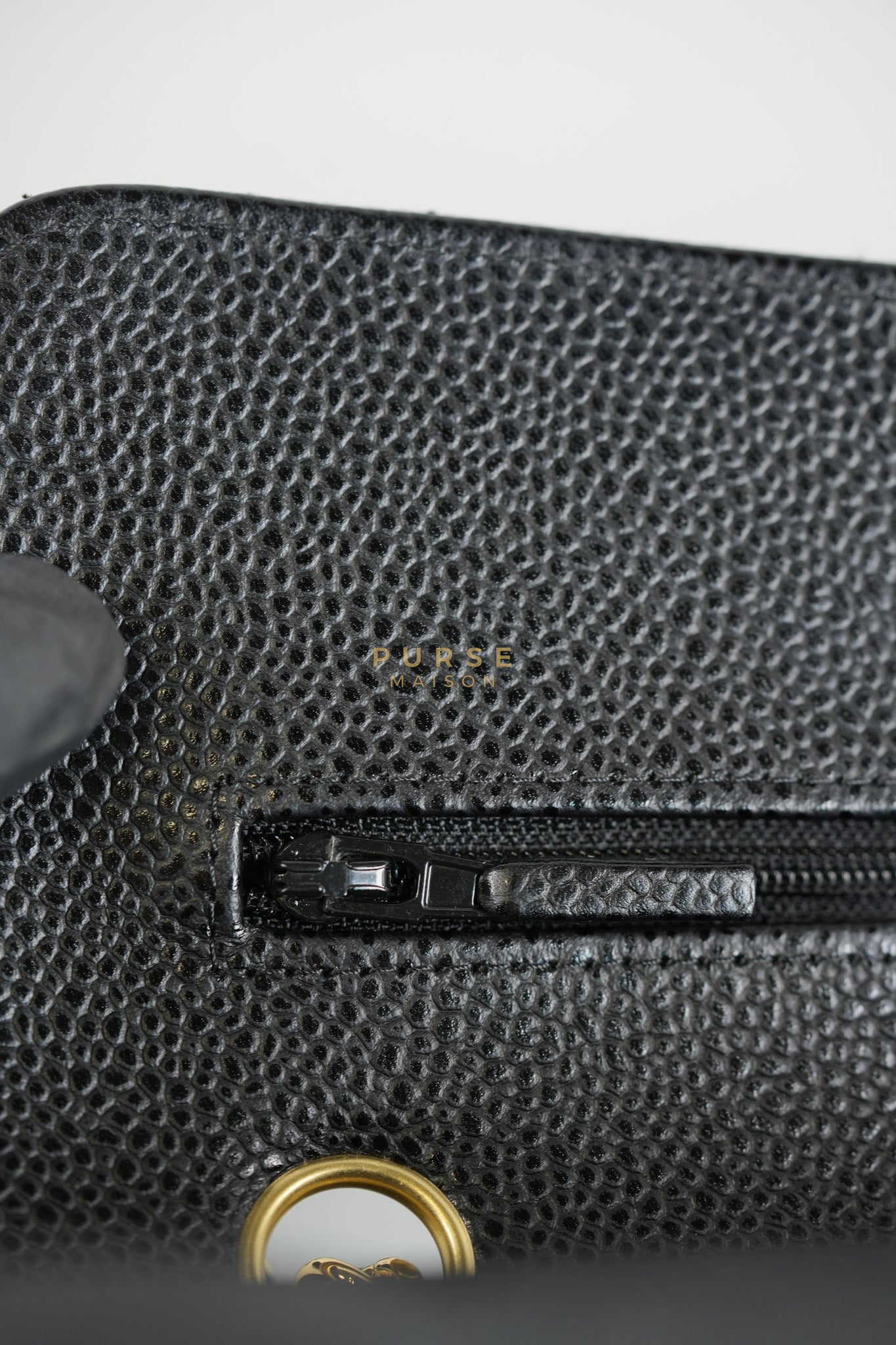 Classic Double Flap Small In Black Caviar Leather and Gold Hardware Series 26 | Purse Maison Luxury Bags Shop