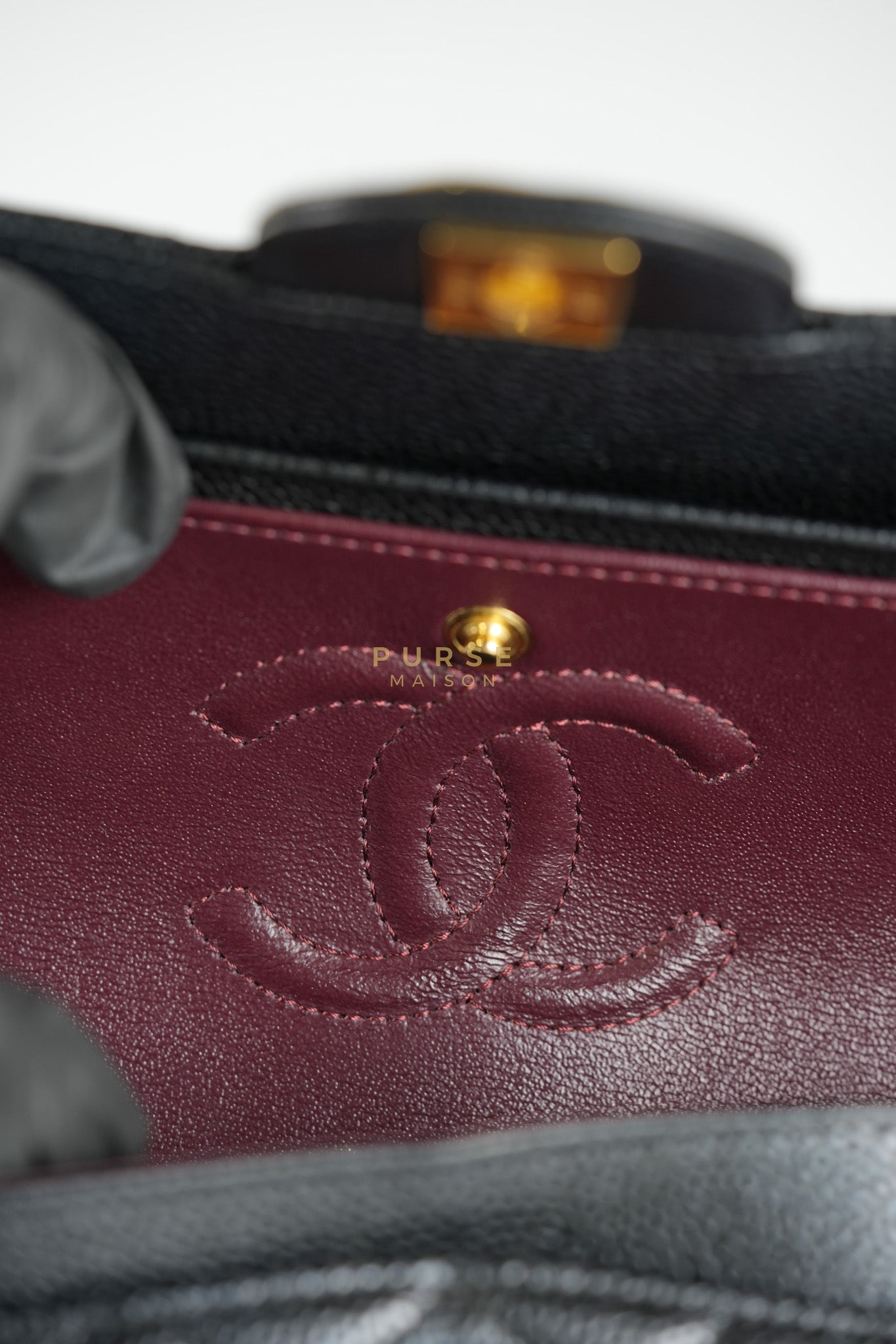 Classic Double Flap Small In Black Caviar Leather and Gold Hardware Series 26 | Purse Maison Luxury Bags Shop