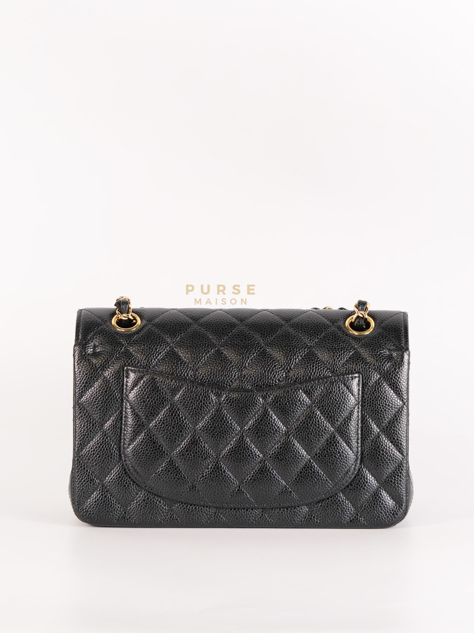 Classic Double Flap Small In Black Caviar Leather and Gold Hardware Series 26 | Purse Maison Luxury Bags Shop